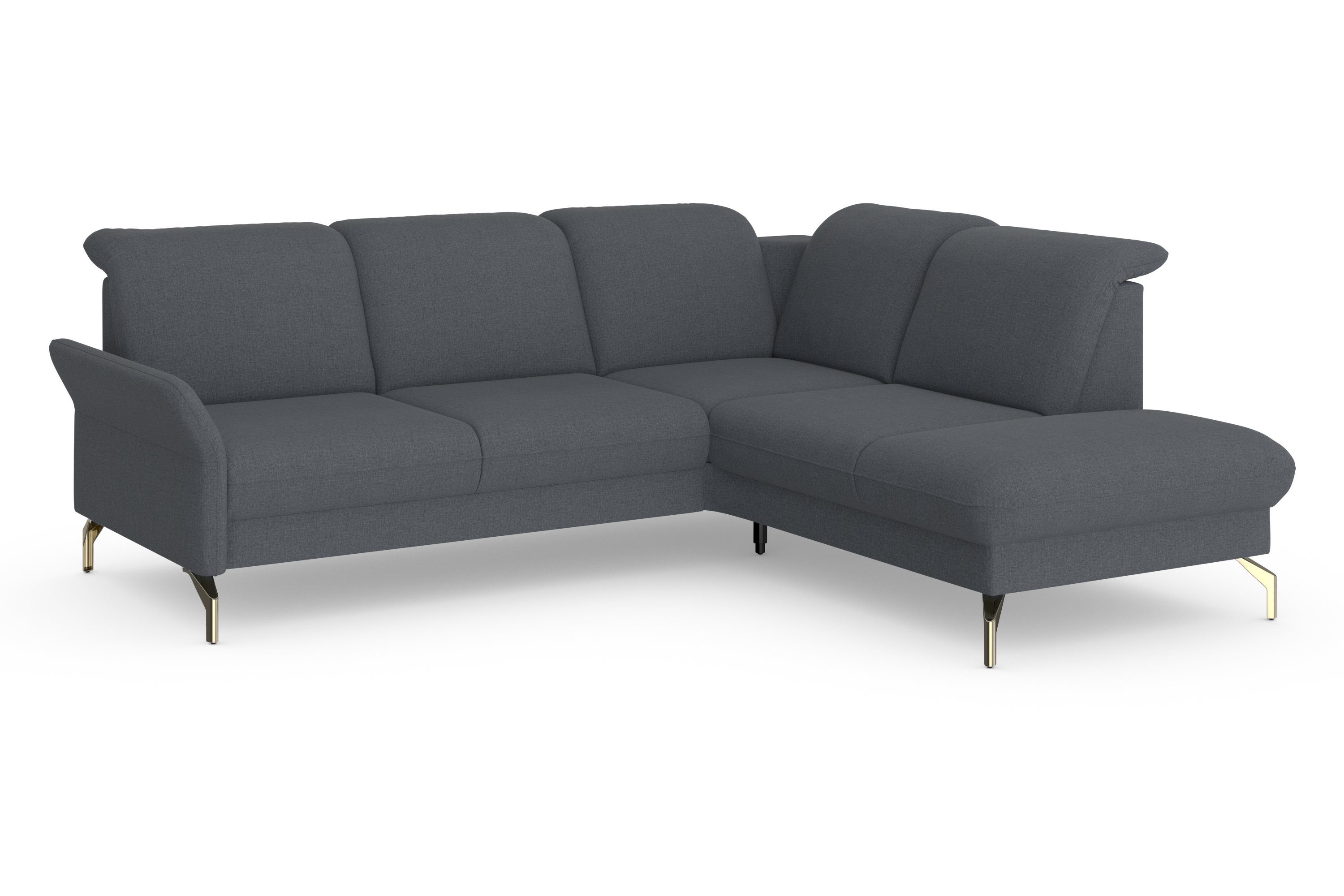 sit&more Ecksofa Fashion, mit Kopfteilverstellung, wahlweise motorisch, Vorziehsitz, Nickelfüße