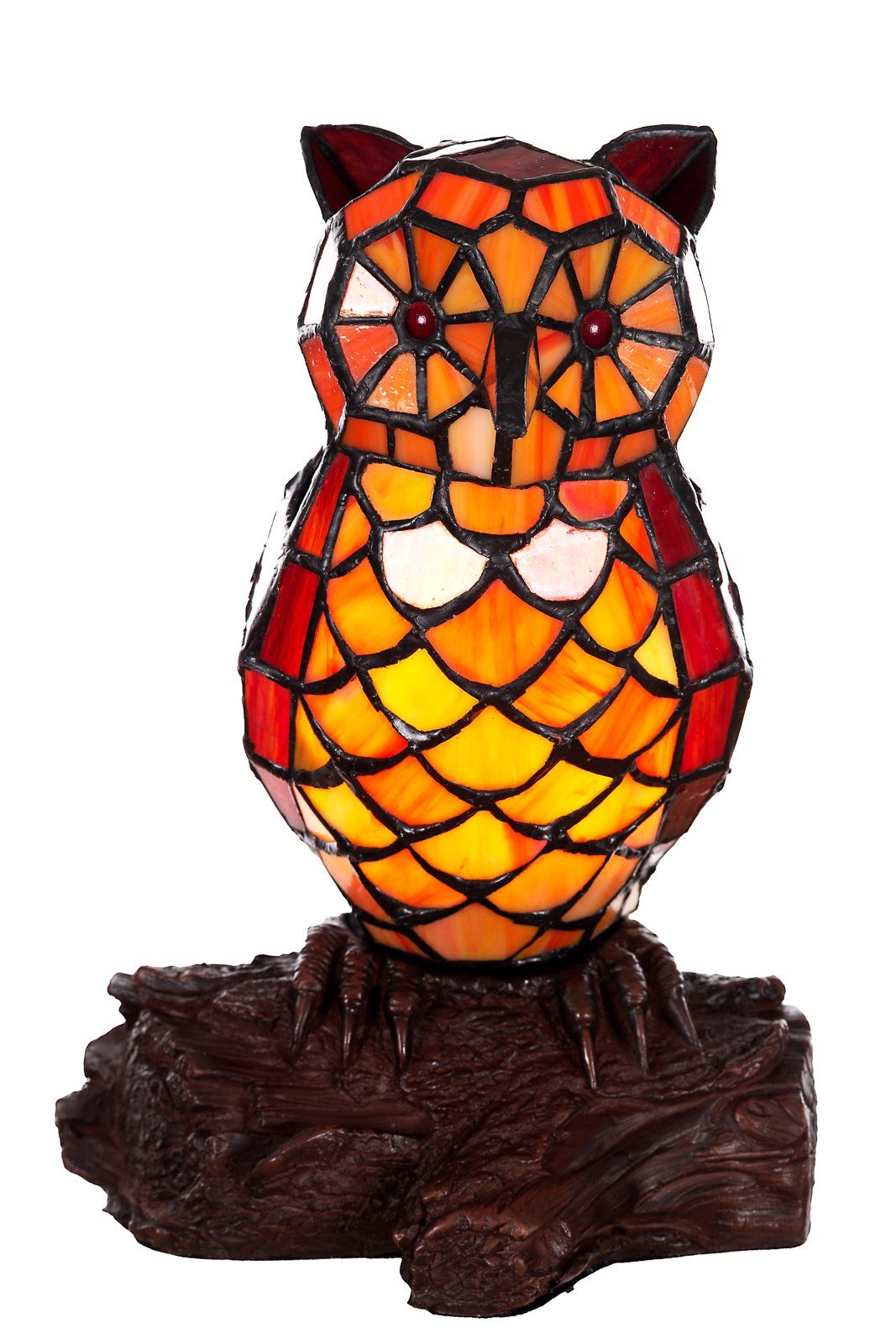 BIRENDY Stehlampe Birendy Tischlampe im Tiffany Style Eule 2 Tiff162 Motiv Lampe