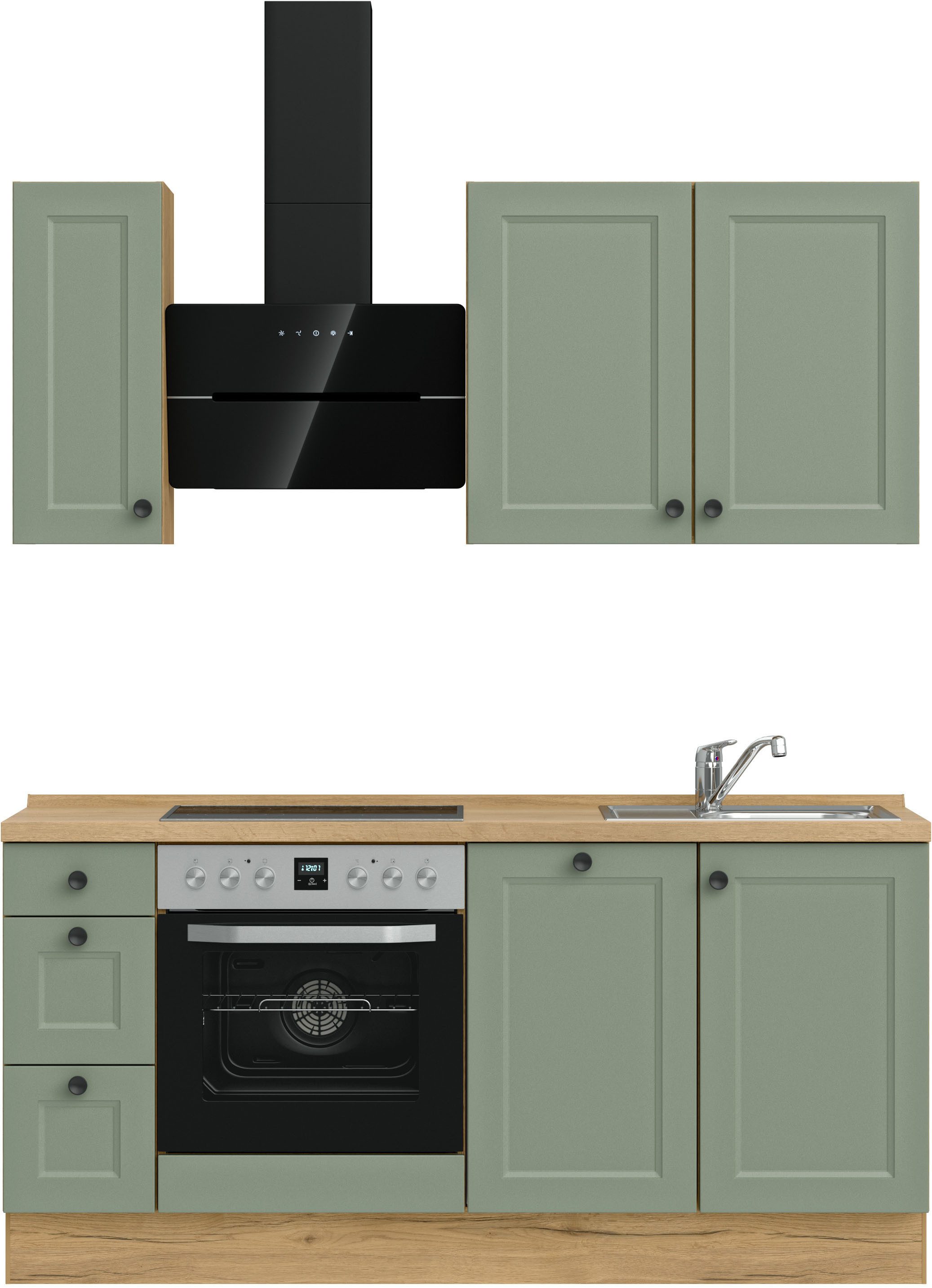 nobilia® Кухниzeile "Cascada II", vormontiert, Ausrichtung wählbar, Breite 180 cm, wahlw. mit E-Geräten