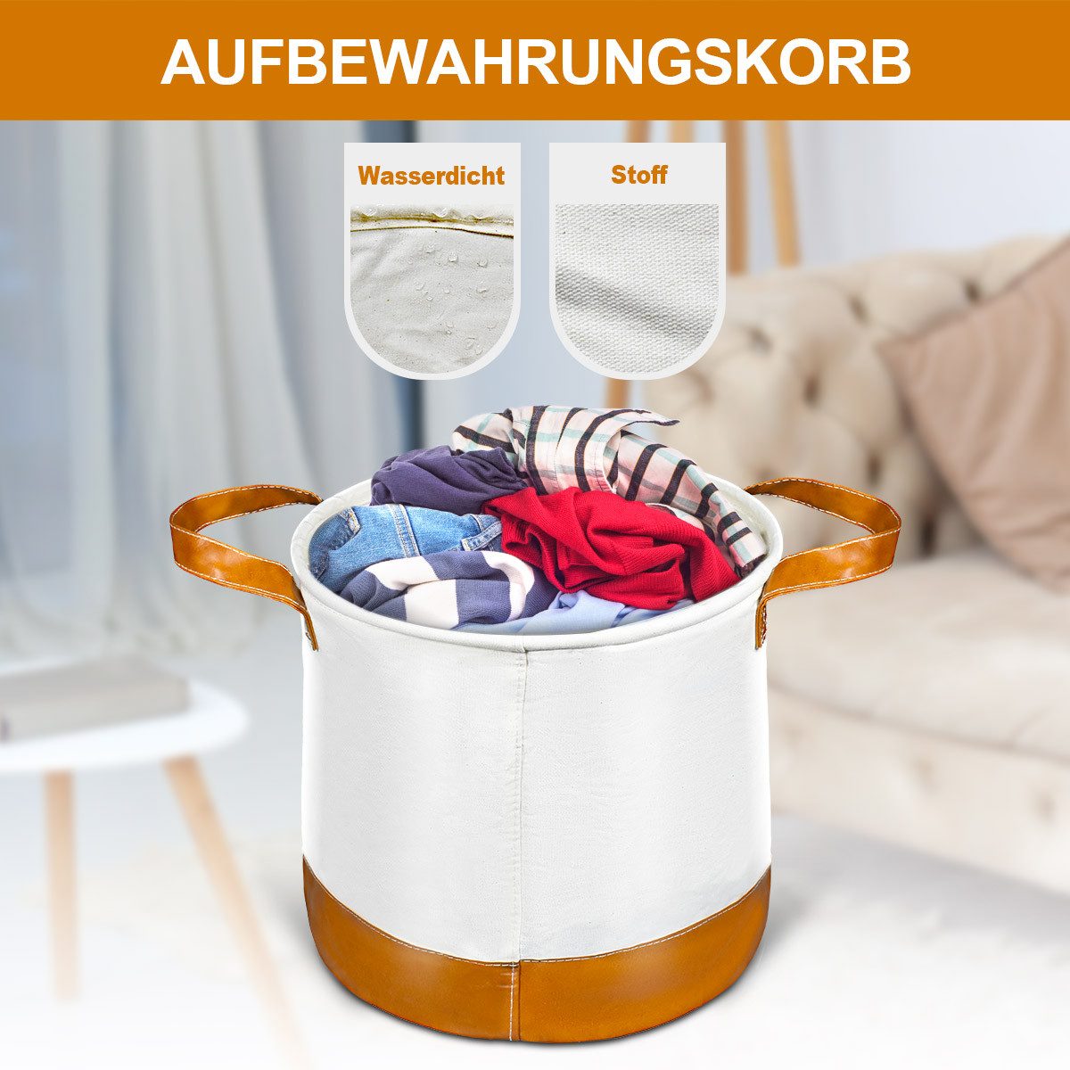 MULISOFT Aufbewahrungskorb Wäschekorb (Faltbarer Wäschekorb Für Babys und Kinder, 1 St., Wäschekorb mit Henkel), Feuchtigkeits und Staubbeständig