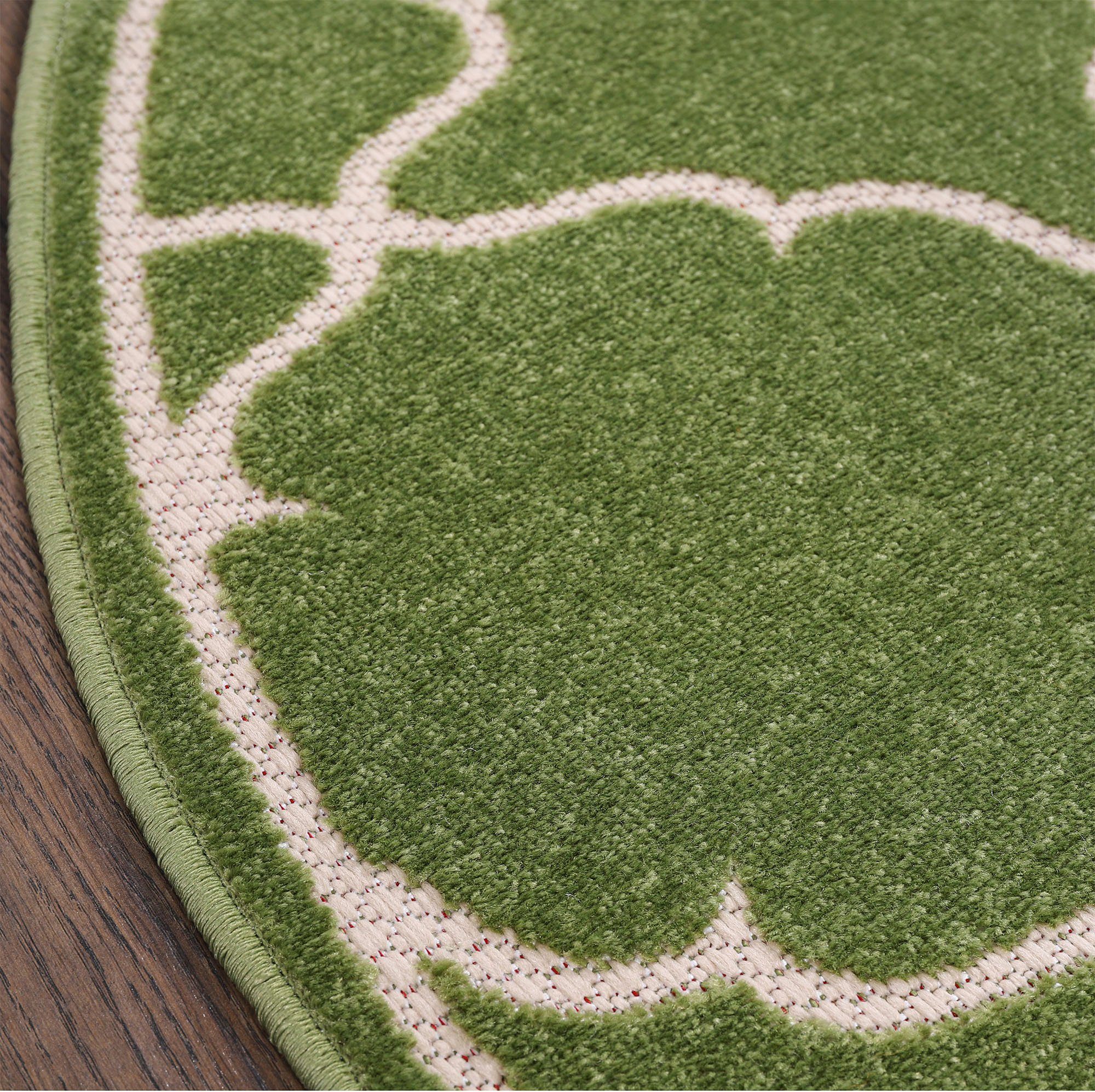 Sanat, 6 In geeignet, Teppich pflegeleicht grün rund, mm, robust Höhe: Berlin, -und und Outdoor