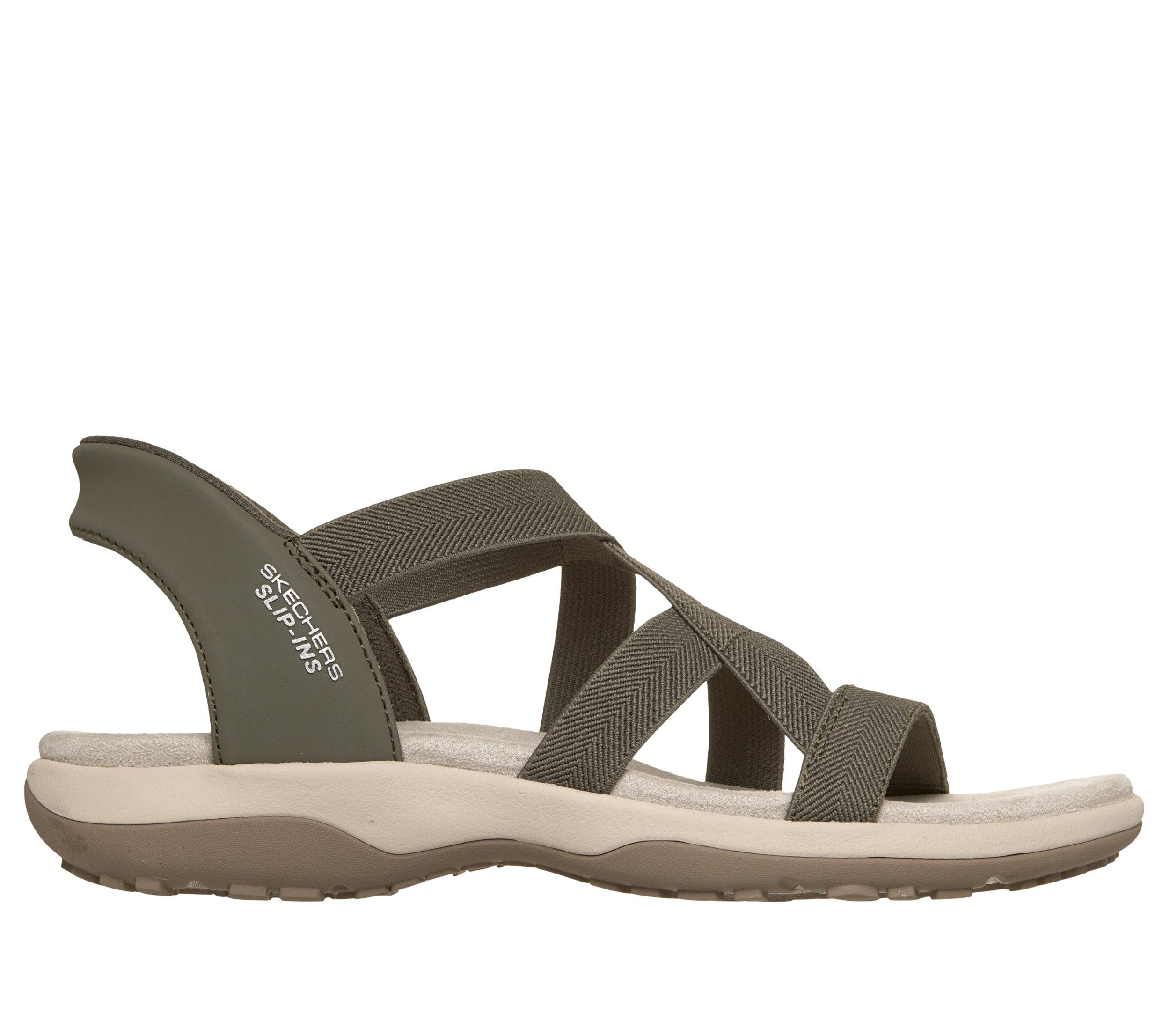 Skechers STRETCH GORE SLIP IN SANDAL OLIVE Outdoorsandale