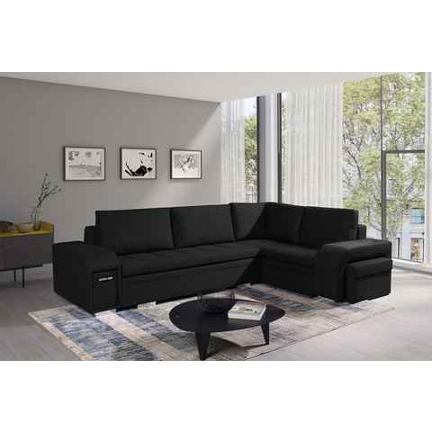 Siblo Ecksofa Ein großes, minimalistisches Ecksofa Adamo mit Schlaffunktion