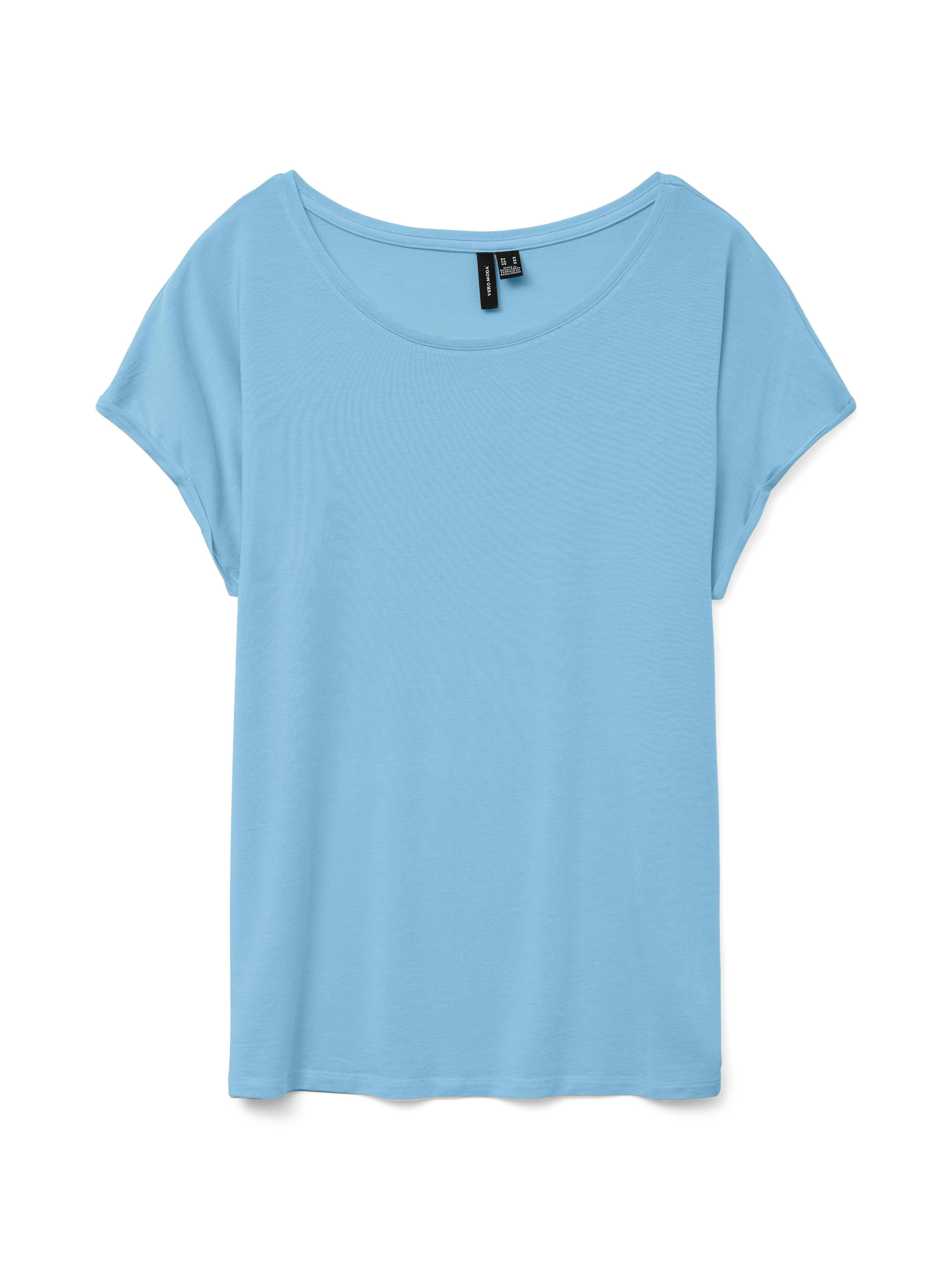 Vero Moda T-Shirt VMAVA PLAIN SS TOP JRS NOOS Materialmix, regular fit – Bild 5 von 5