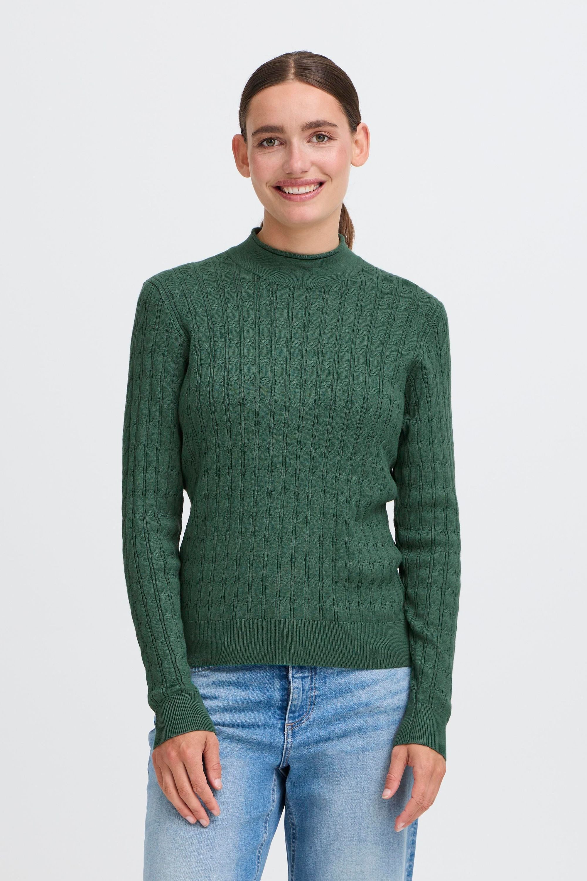 OXMO Rollkragenpullover OXSally Modischer Rollkragenpullover mit Zopfmuster