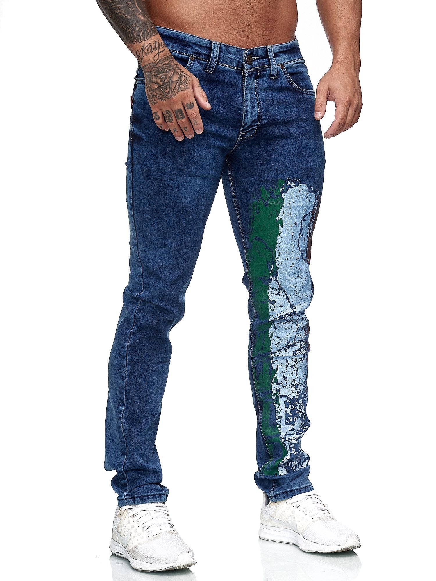 John Kayna Regular-fit-Jeans John Kayna Italy Skinny Jeanshose Regular Freizeit Designer Herren Fitness Fit Hose Designerjeans Jeans 3131 Bootcut, Casual (Jeanshose Blue 1-tlg)