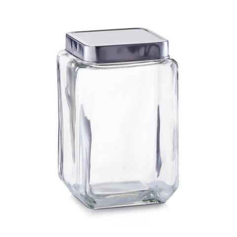 Zeller Present Vorratsglas Vorratsglas mit Edelstahldeckel 1500 ml, Glas, Edelstahl, (Stück, 1-tlg), Vorratsdose Lebensmittelaufbewahrung