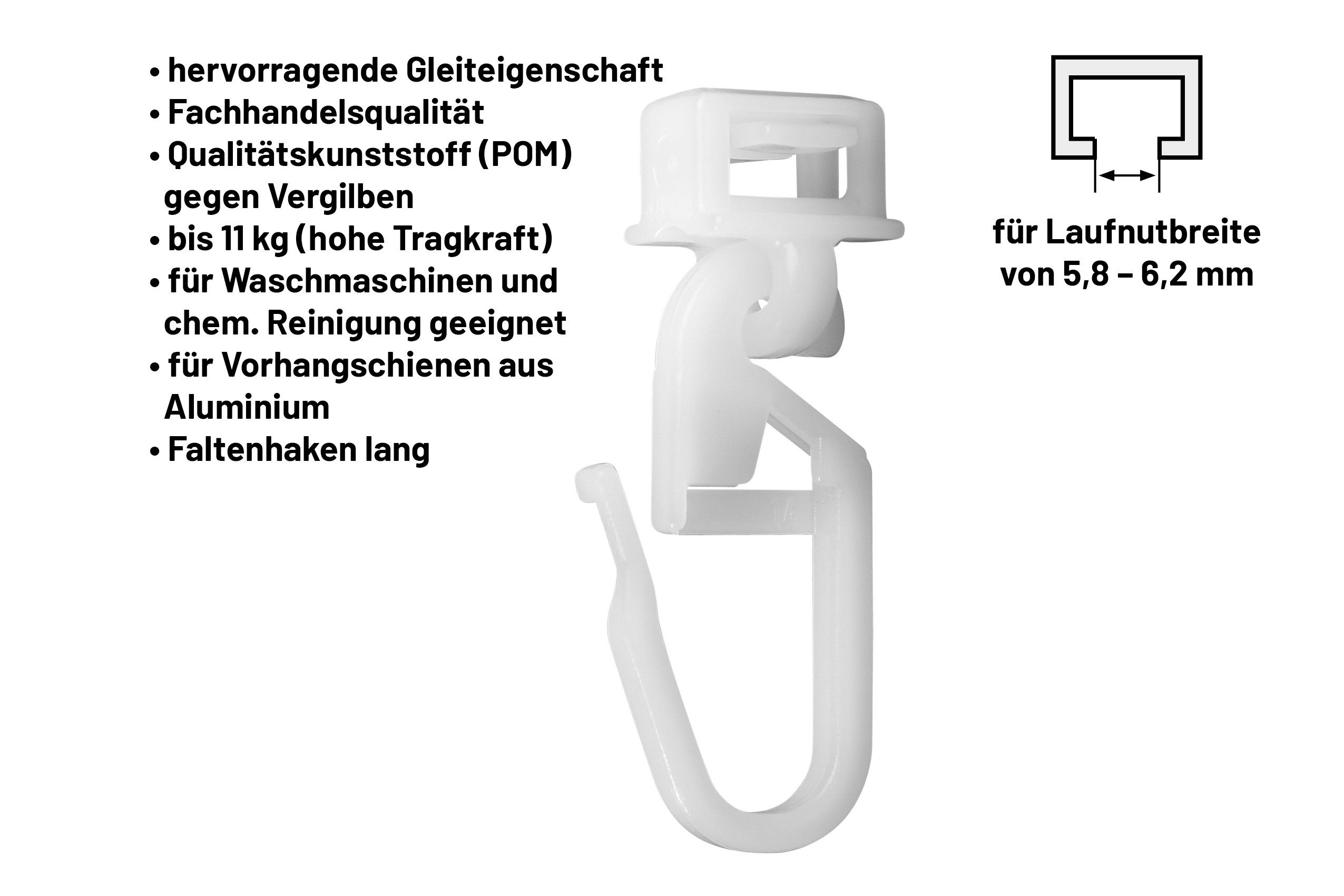 Deco-Raum Klick-Gleiter Click-Gleiter, für Gardinenschienen Vorhangschienen günstig online kaufen