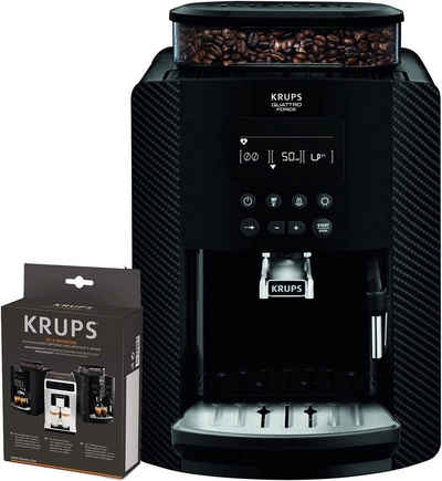 Krups Kaffeevollautomat Arabica mit Milchaufschäumdüse 1450 Watt + Reinigungs- und Pflegeset, Direktwahltasten für Espresso und Kaffee, 1,7L, 2-Tassen-Funktion