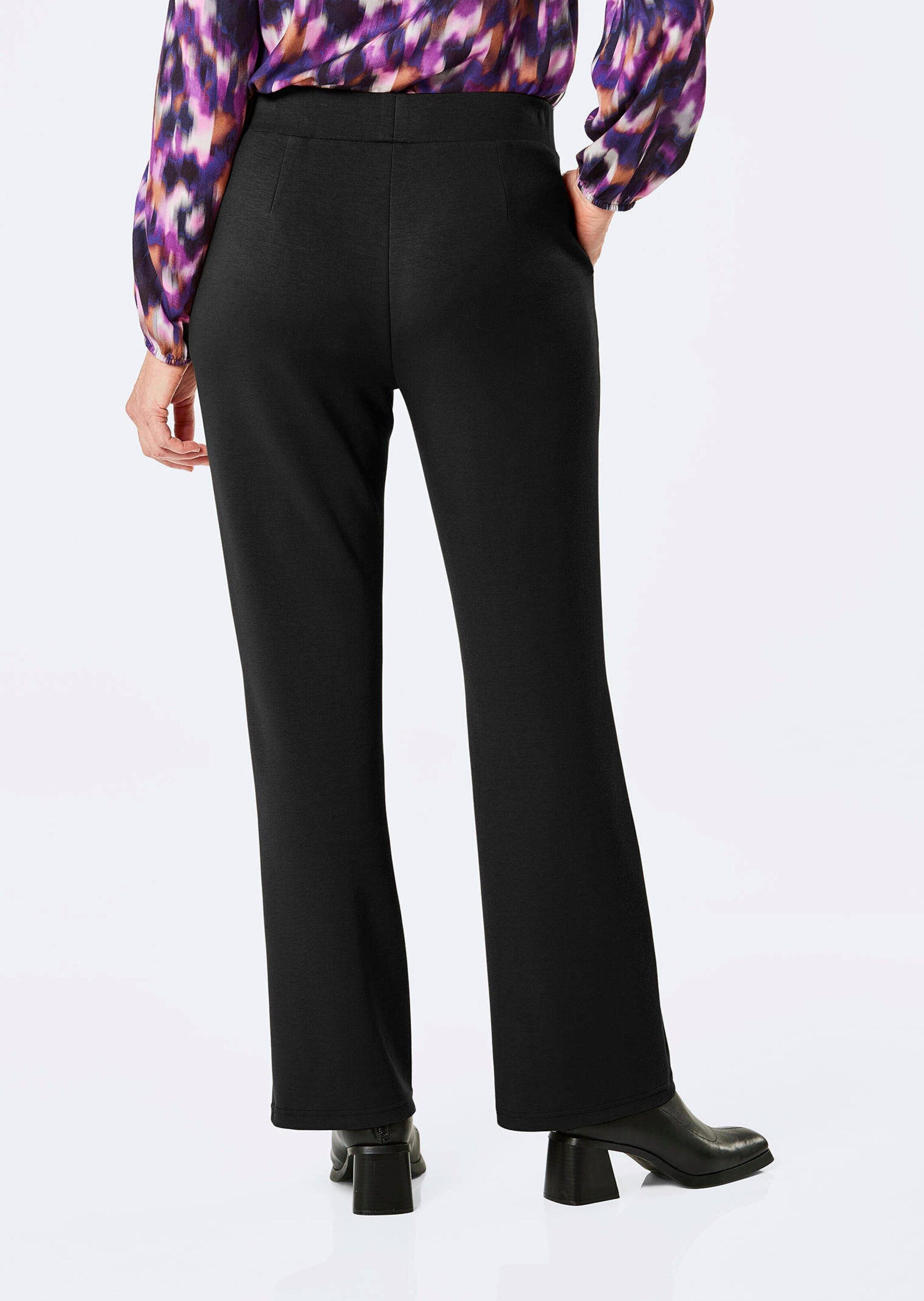 GOLDNER Stoffhose Weite Stoffhose VERA mit Biesen Lange Hose mit Rundum-Dehnbund, Biesen und Taschen