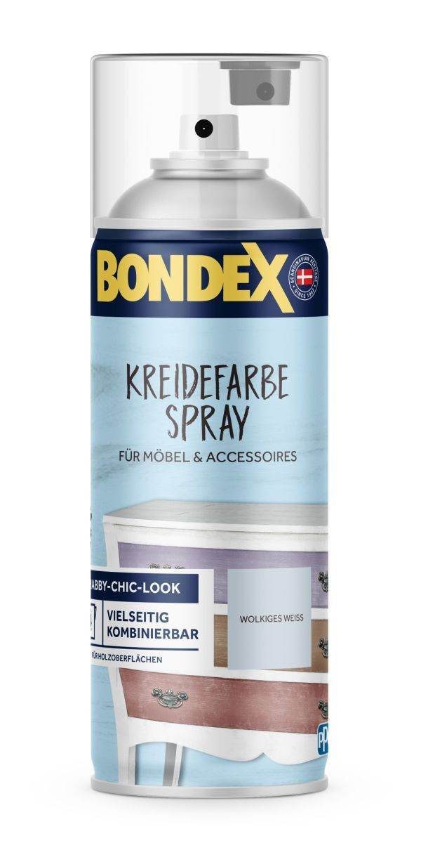 Bondex Kreidefarbe Bondex Kreidefarbe Spray Wolkig Weiss 0,4l, Innen, Möbel & Vertäfelung
