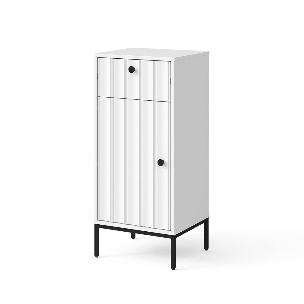 Vicco Midischrank Eliza, Weiß Riffel, 40 x 87 cm