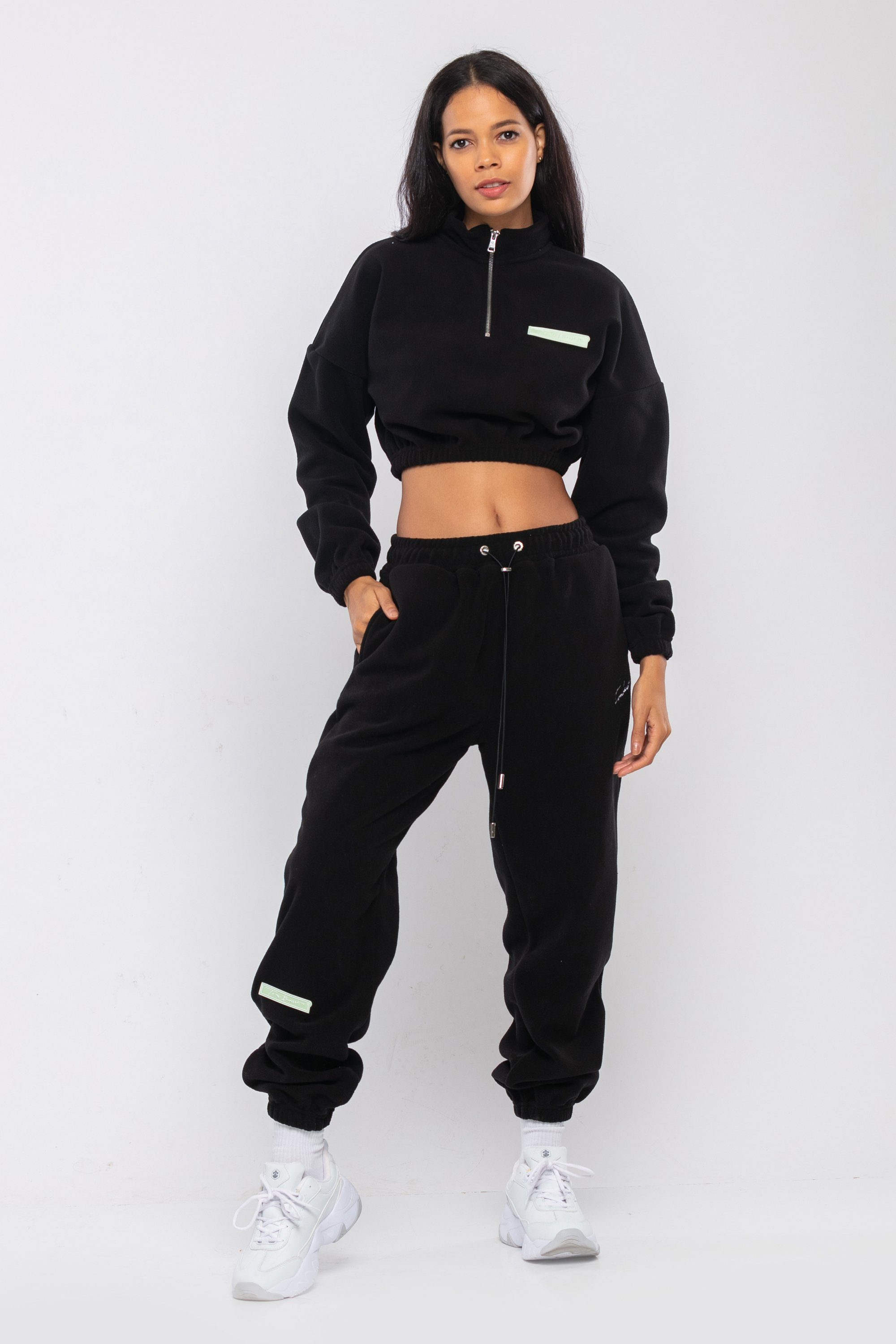 Tom Barron Trainingsanzug WOMAN REGULAR FIT FLEECE FABRIC TRACK SUIT, mit Label-Applikationen