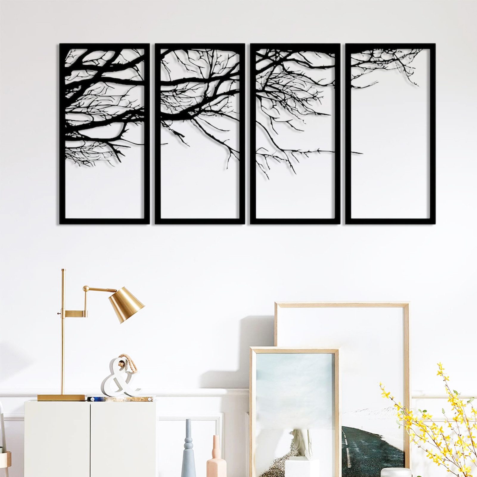 Jumpeak Wanddekoobjekt 4 Stück Baum Zweig günstig online kaufen