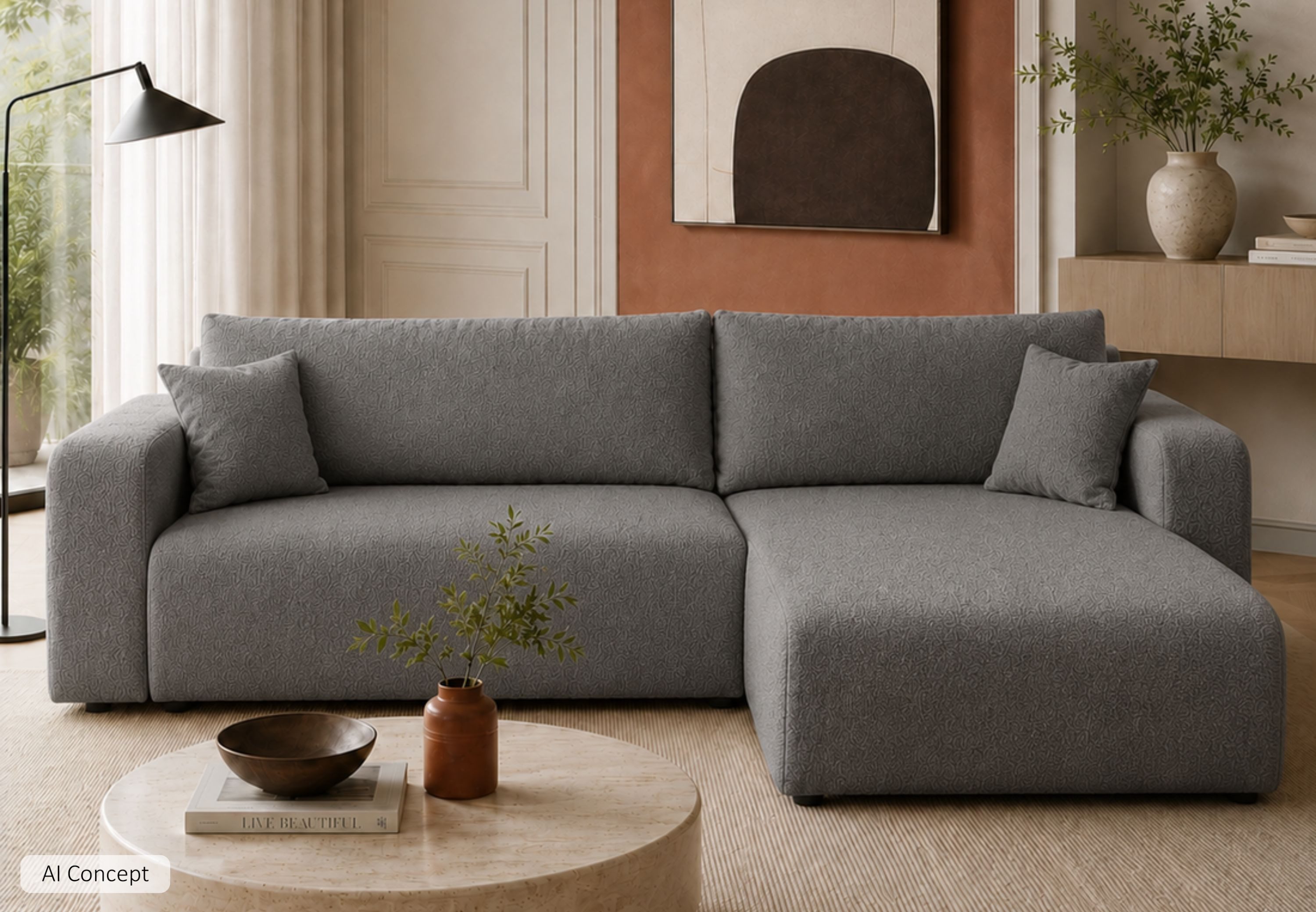 Lookway Ecksofa VESPO XL Moderne Wohnlandschaft in L-Form mit Schlaffunktion, mit Bettfunktion und Bettkasten