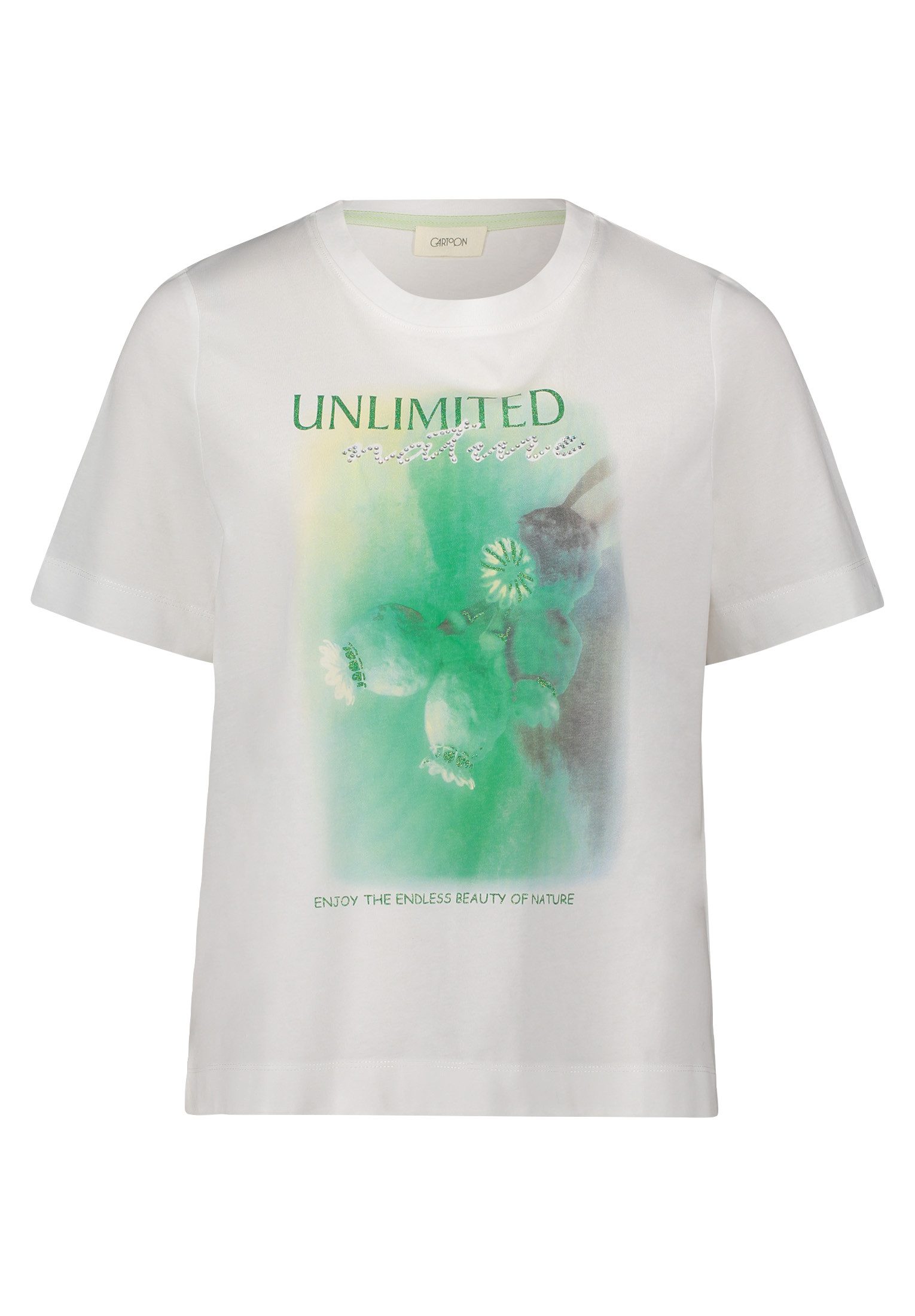 Cartoon Kurzarmshirt Damen Printshirt mit Rundhalsausschnitt (1-tlg) Hotfix günstig online kaufen