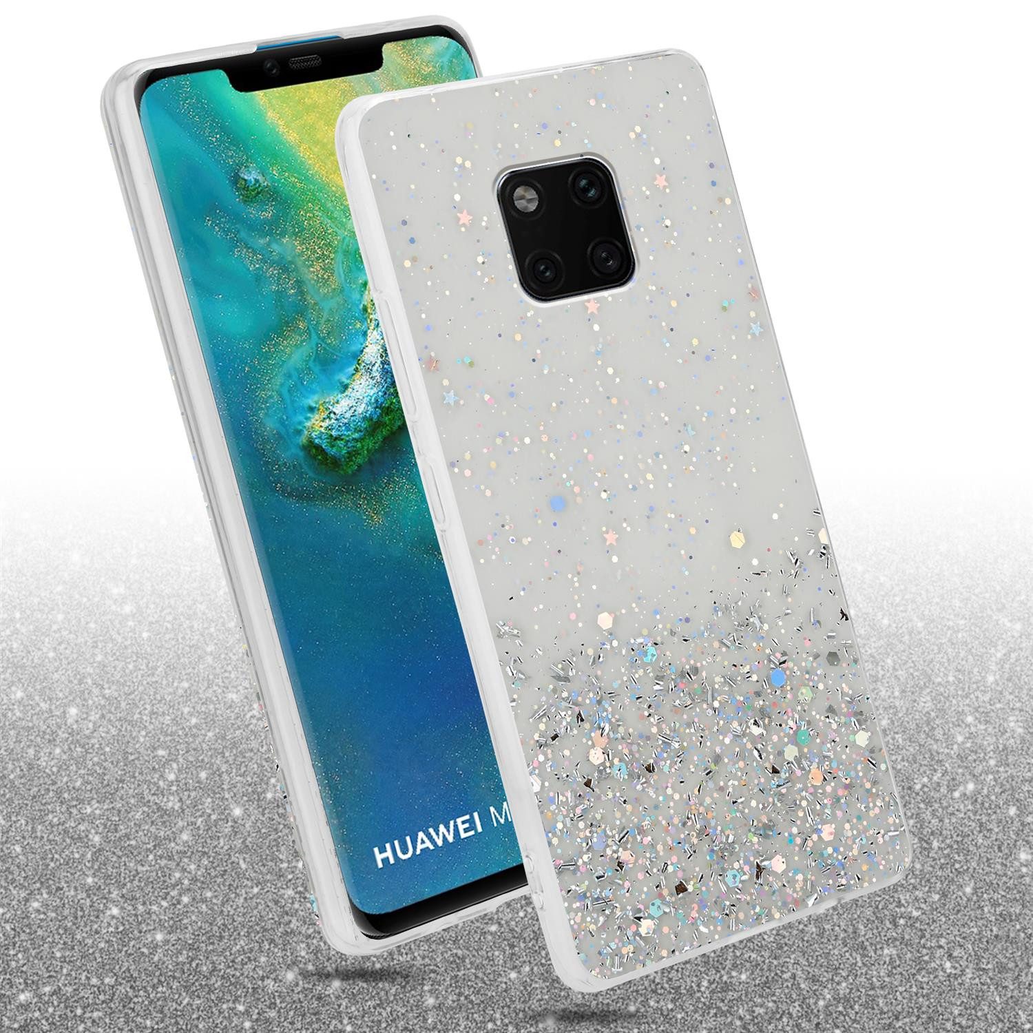 Cadorabo Handyhülle für Huawei MATE 20 PRO Hülle Huawei MATE 20 PRO, Flexible TPU Silikon Handy Schutzhülle - Hülle - mit Glitzer