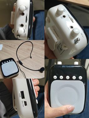 Retekess TR623 Sprachverstärker mit Mikrofon, Headset für Ostergeschenk UKW-Radio (Verstärker Digitaler FM-Player, unterstützt USB, batterie, TF, AUX)