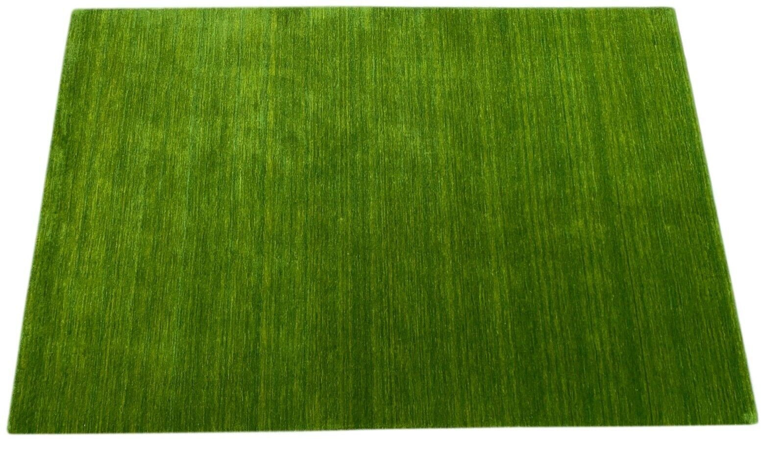 Wawa Teppich Orientteppich Grün Gabbeh Teppich Uni 100% Wolle Orientteppich Handgewebt AN1