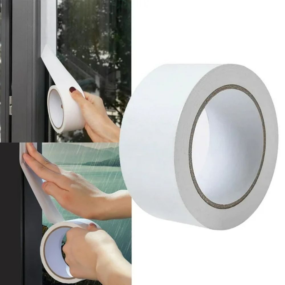 QUBEBU Dichtungsband Selbstklebend, Fensterdichtung, Wasserdicht, Abdichtband Klebeband., (Tür Fenster Dichtungsband, Zugluftstopper, Weiß, 5 cm x 20 m., 1-St., Fenster-Wetterdichtungsband, zuschneidbar), Wasserdicht, feuchtigkeitsbeständig, kältebeständig und undurchlässig.
