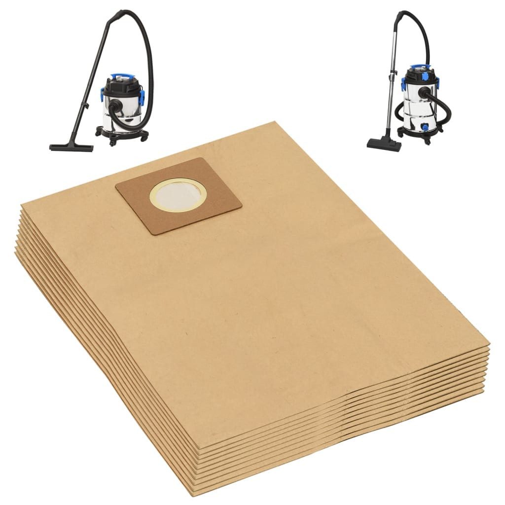 vidaXL Poolbodensauger, Papierbeutel für Nass- und Trockensauger 10 Stk. Braun
