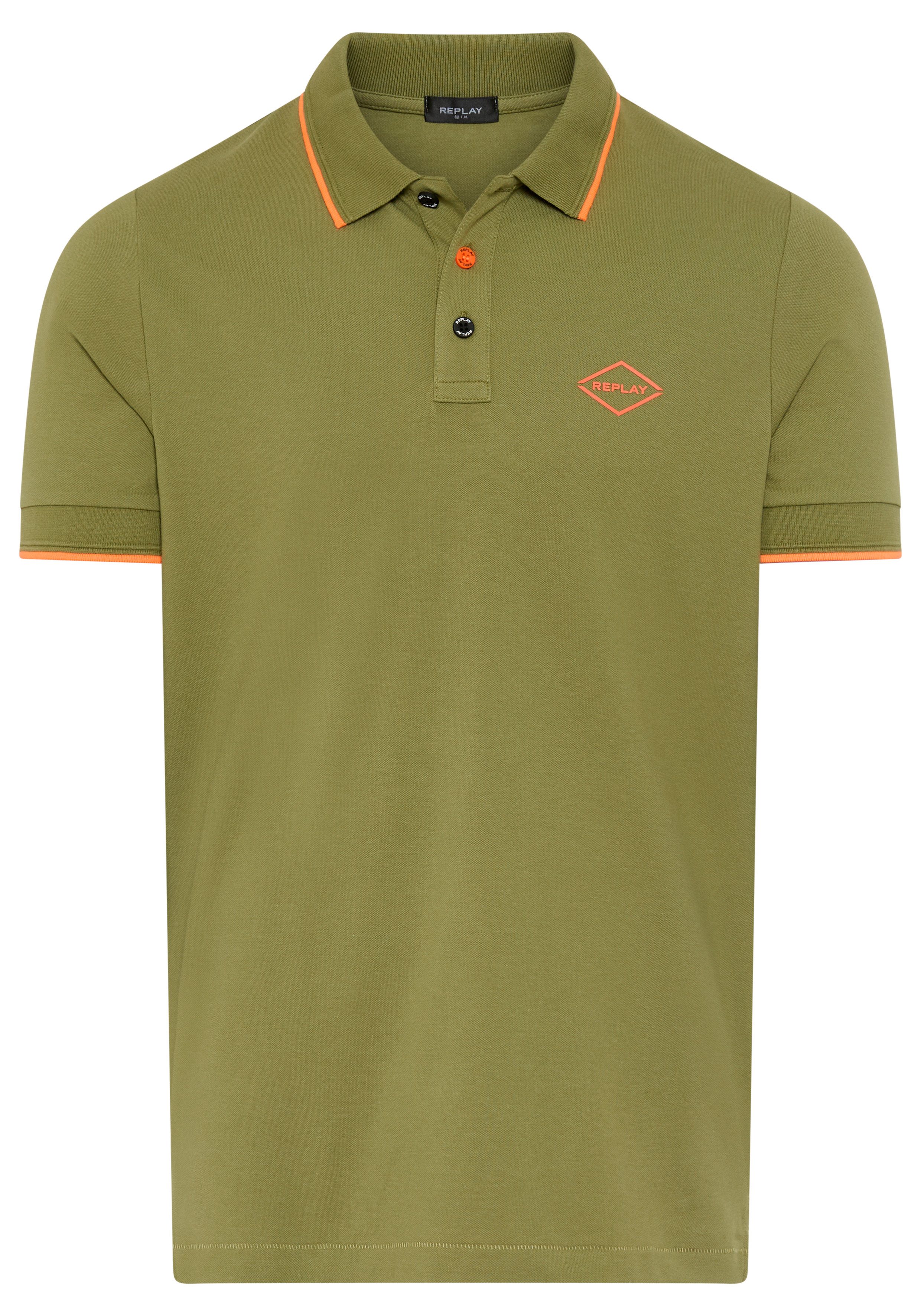 Replay Poloshirt mit Kontrastdetails, Baumwoll-Mix
