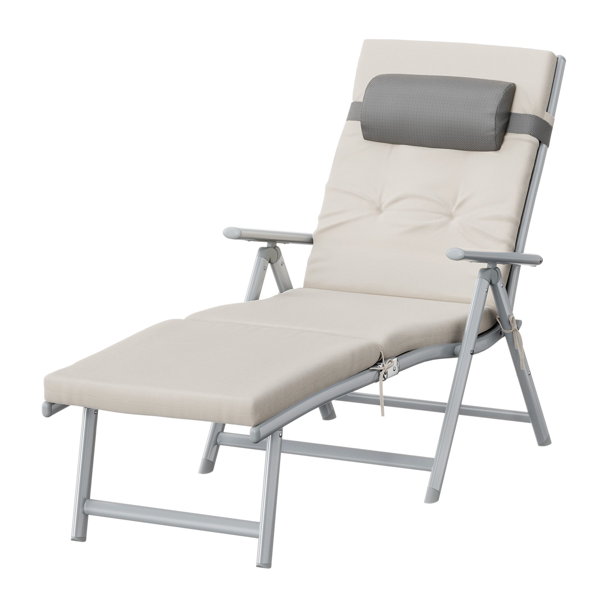 SONGMICS Gartenliege, 1 St., Sonnenliege,6cm Dicker Matratze,Aluminium,atmungsaktiv