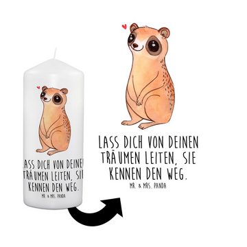 Mr. & Mrs. Panda Formkerze 19 x 8 cm Plumplori Glücklich - Weiß - Geschenk, Tiermotive, Kommunio (1-tlg), Stimmungsvoll