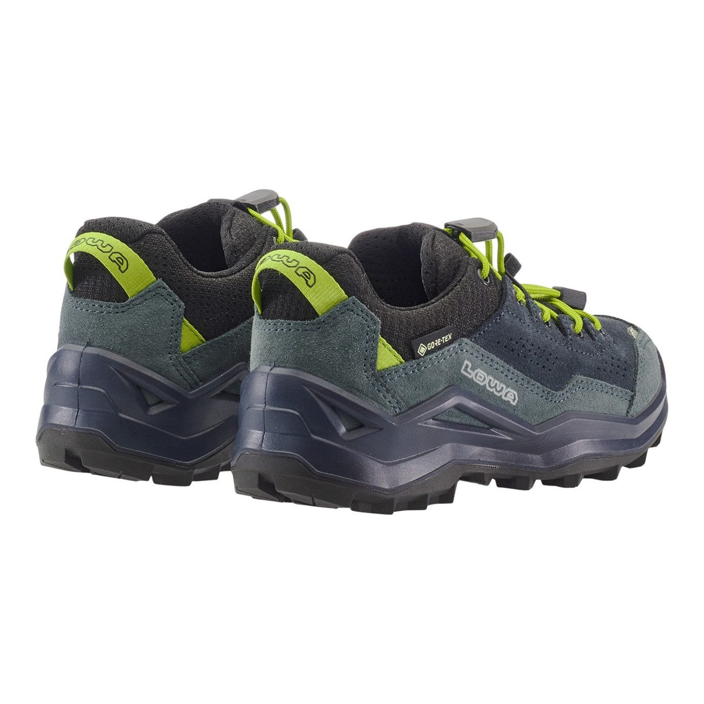 Lowa Wandax LO GTX (Veloursleder/Synthetik, wasserdicht) dunkelpetrol/lime Wanderschuh