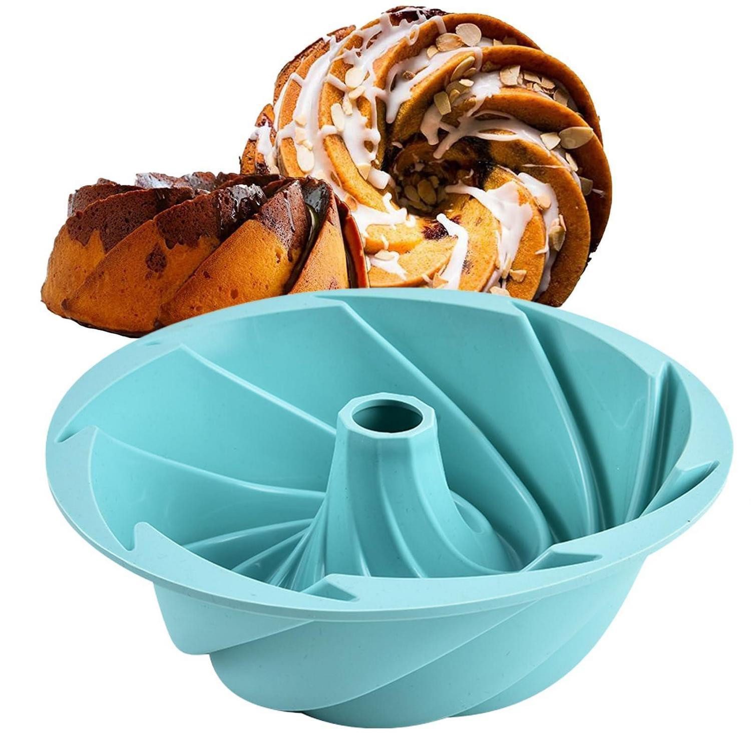 LuxusKollektion Gugelhupfform Gugelhupfform Silikon Grün Ø 25 cm, (1-tlg)