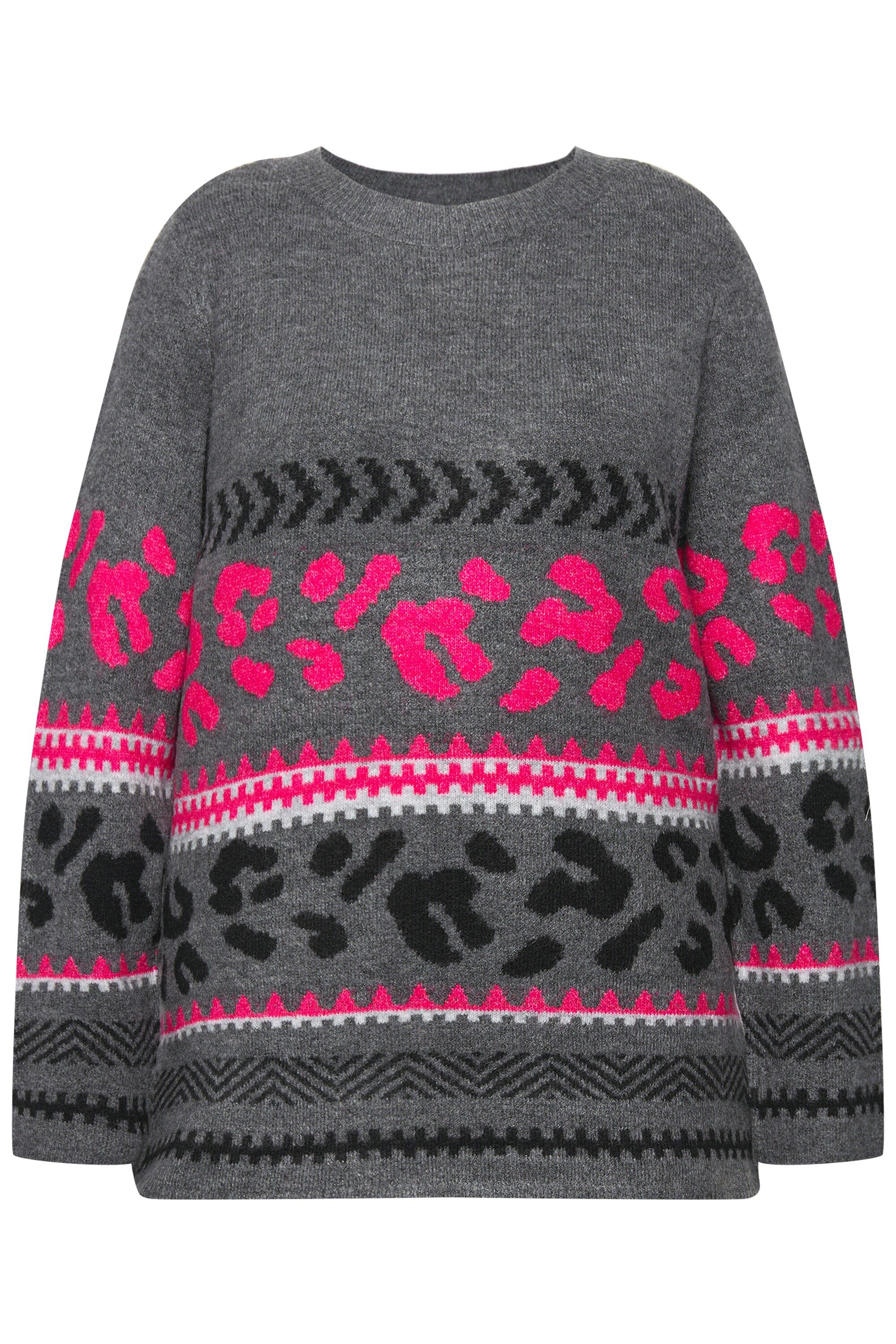 Ulla Popken Rollkragenpullover Pullover Musterstreifen Stehkragen günstig online kaufen