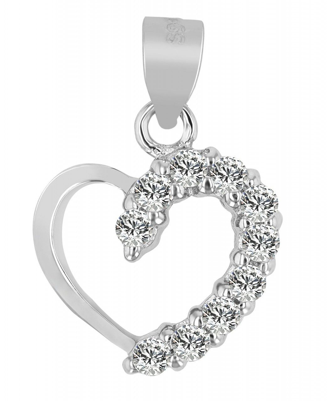 Kettenanhänger stylischer Herz Anhänger aus 925 Sterling Silber