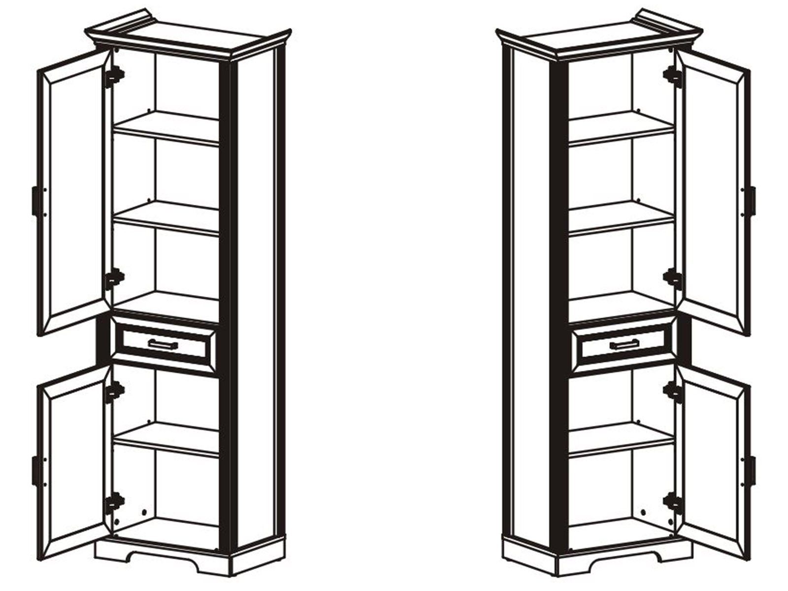 möbelando Vitrine Jasmin mit 1 Glastür 1 Holztür und 1 Schublade inkl. Bele günstig online kaufen
