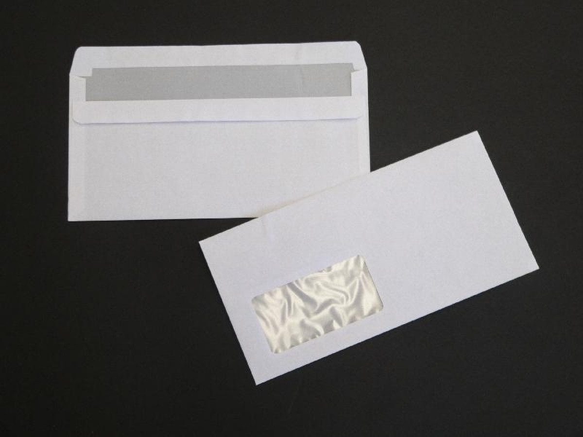 Blanke Briefhüllen Briefumschlag Briefumschläge DIN C6/5 75g/qm selbstklebend Fenster VE=1000 Stück we.