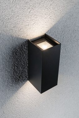 Paulmann LED Außen-Wandleuchte Flame eckig 65x70mm 3000K 2x2,8W 2x290lm 230V Anthrazit Aluminium, LED fest integriert, Warmweiß, IP44