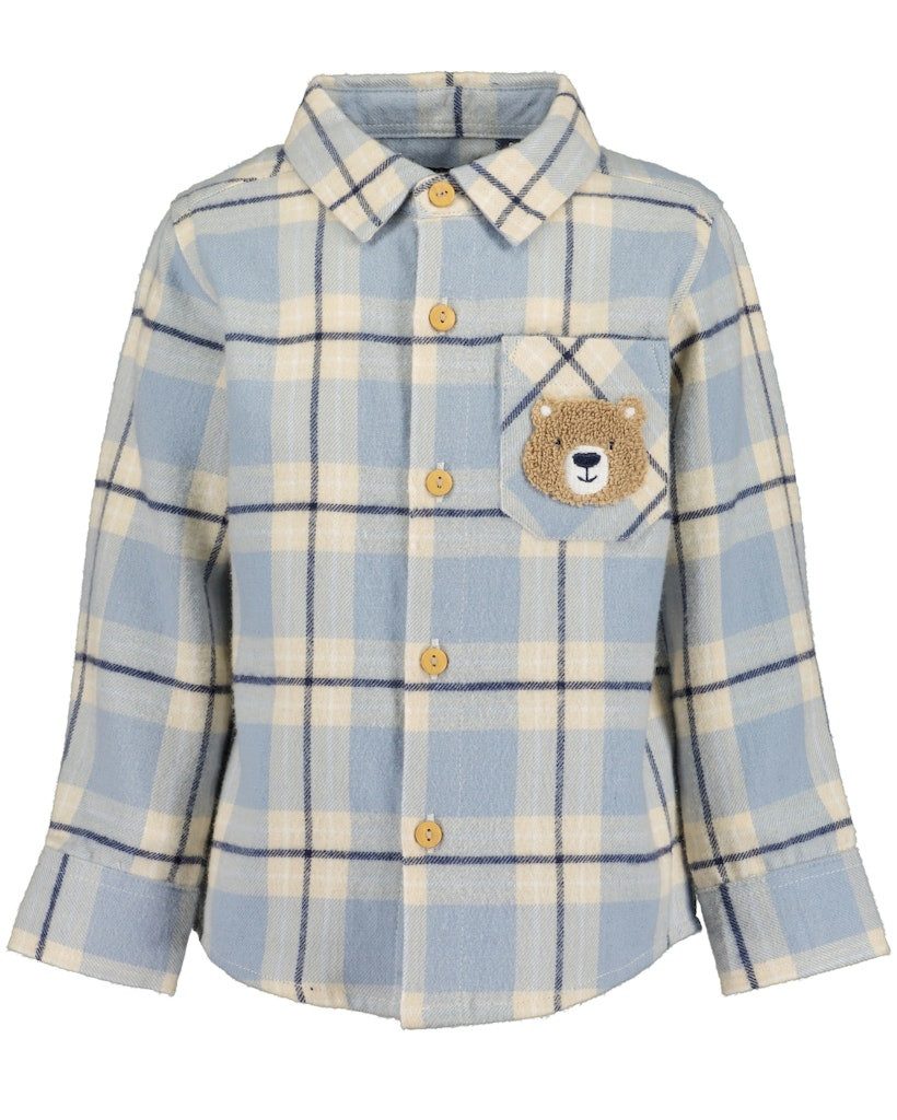 Blue Seven Flanellhemd Jungen Hemd aus Baumwolle, kariert, hellblau, Gr. 68–92