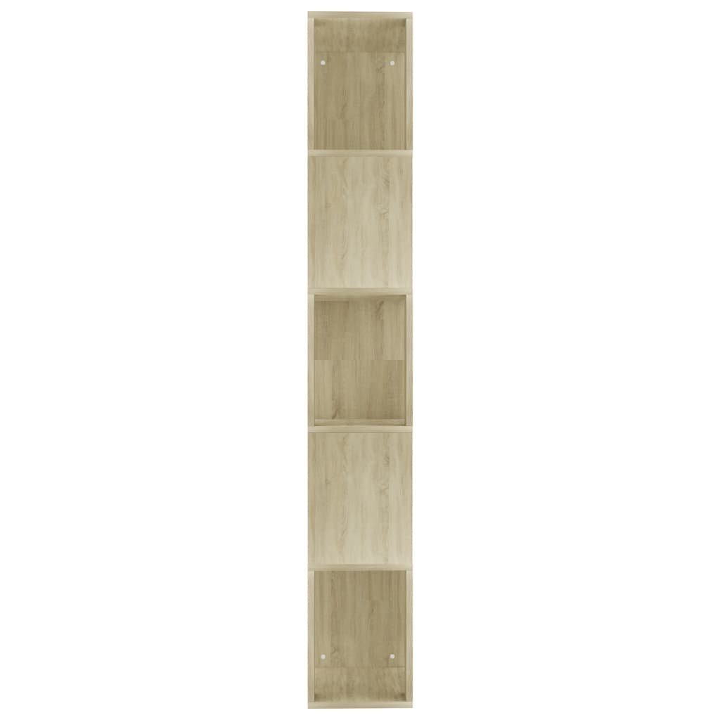 Holzwerkstoff, 1-tlg. Bücherregal Eiche Sonoma-Eiche Sonoma 45x24x159 cm Bücherregal/Raumteiler vidaXL