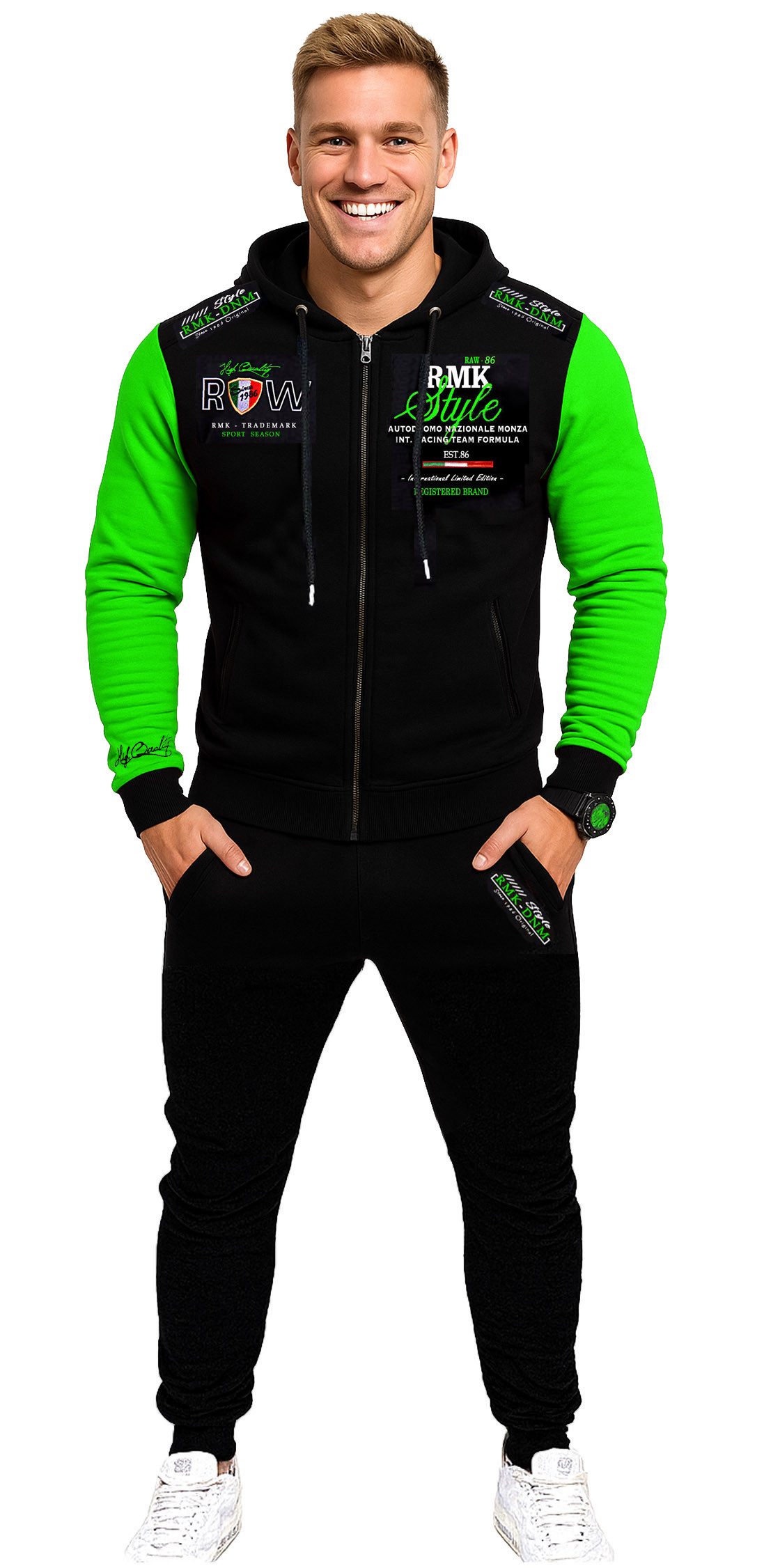 RMK Jogginganzug Herren Trainingsanzug Sportanzug Streetwear Fitness Clubwear Gym, mit Kapuze