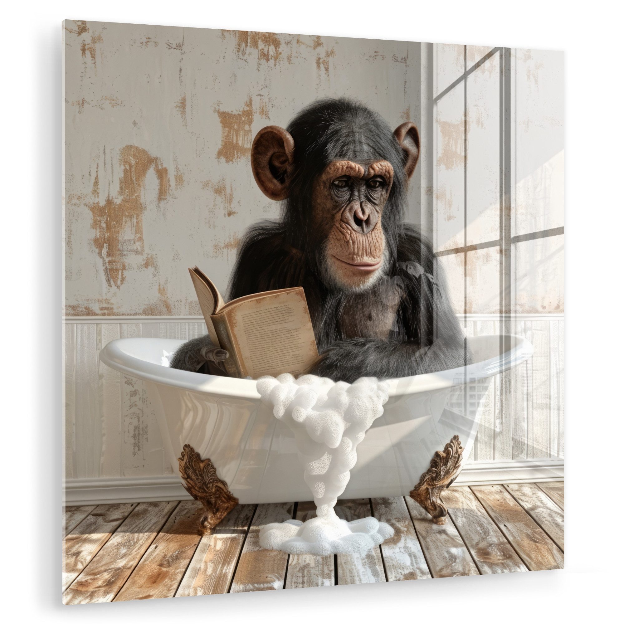 MuchoWow Acrylglasbild Vintage - Affe - günstig online kaufen