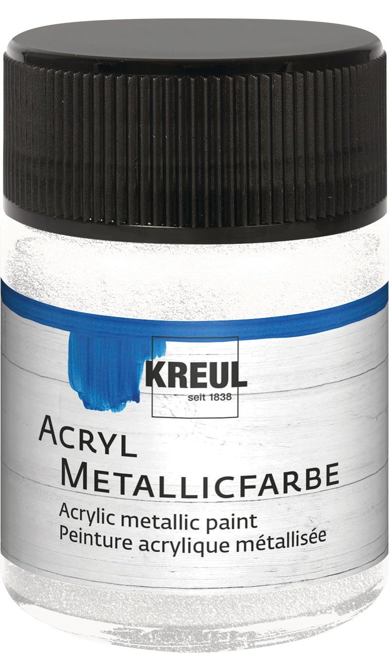 Kreul Metallglanzfarbe Acryl Metallicfarbe, 50 ml Perlmutt-Weiß
