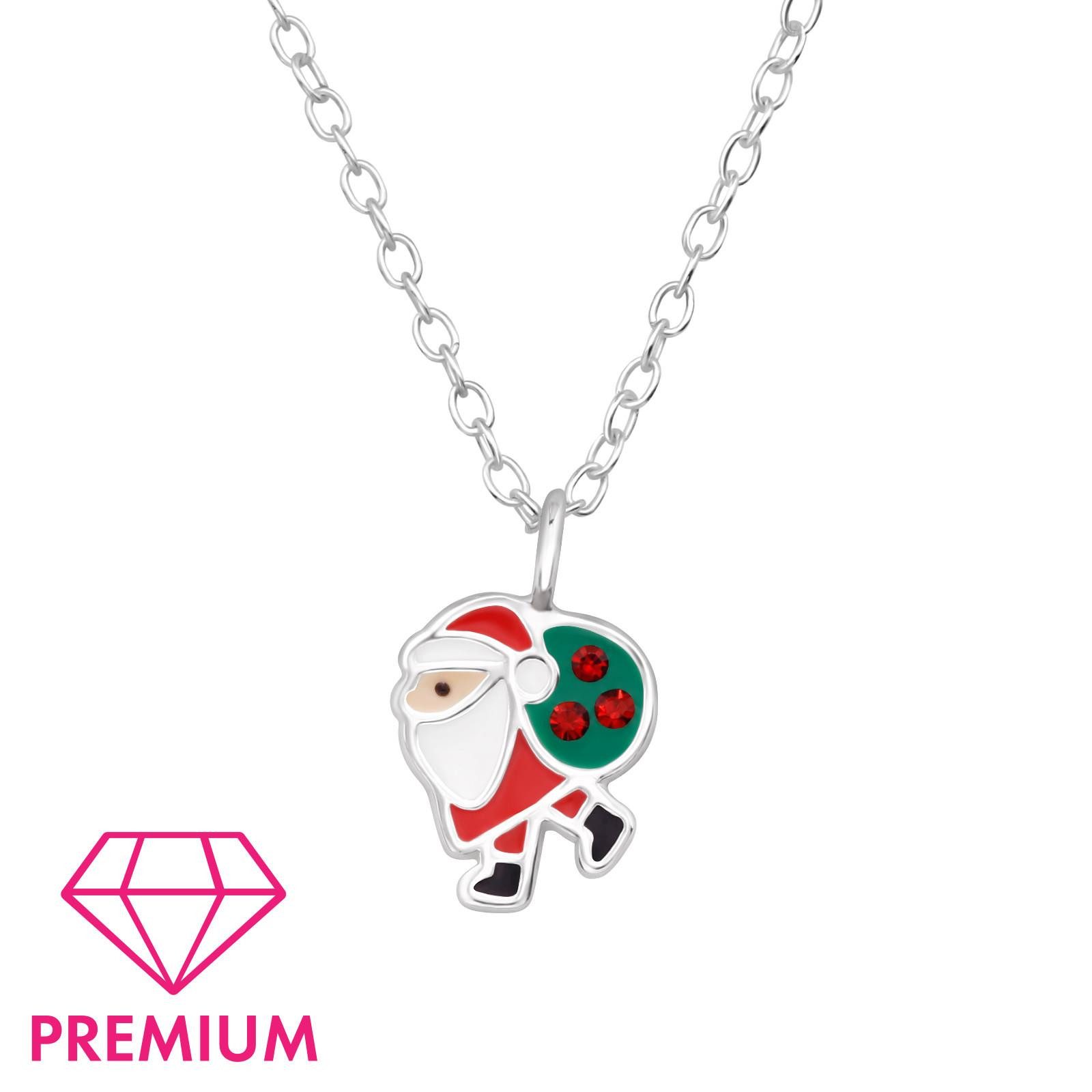 Monkimau Silberkette Weihnachtsmann Kinder Premium Halskette 925 Silber, Hypoallergen