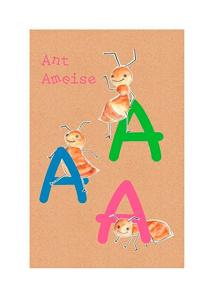 St), Komar Poster Schlafzimmer, Wohnzimmer ABC Kinderzimmer, Animal (1 Buchstaben A,