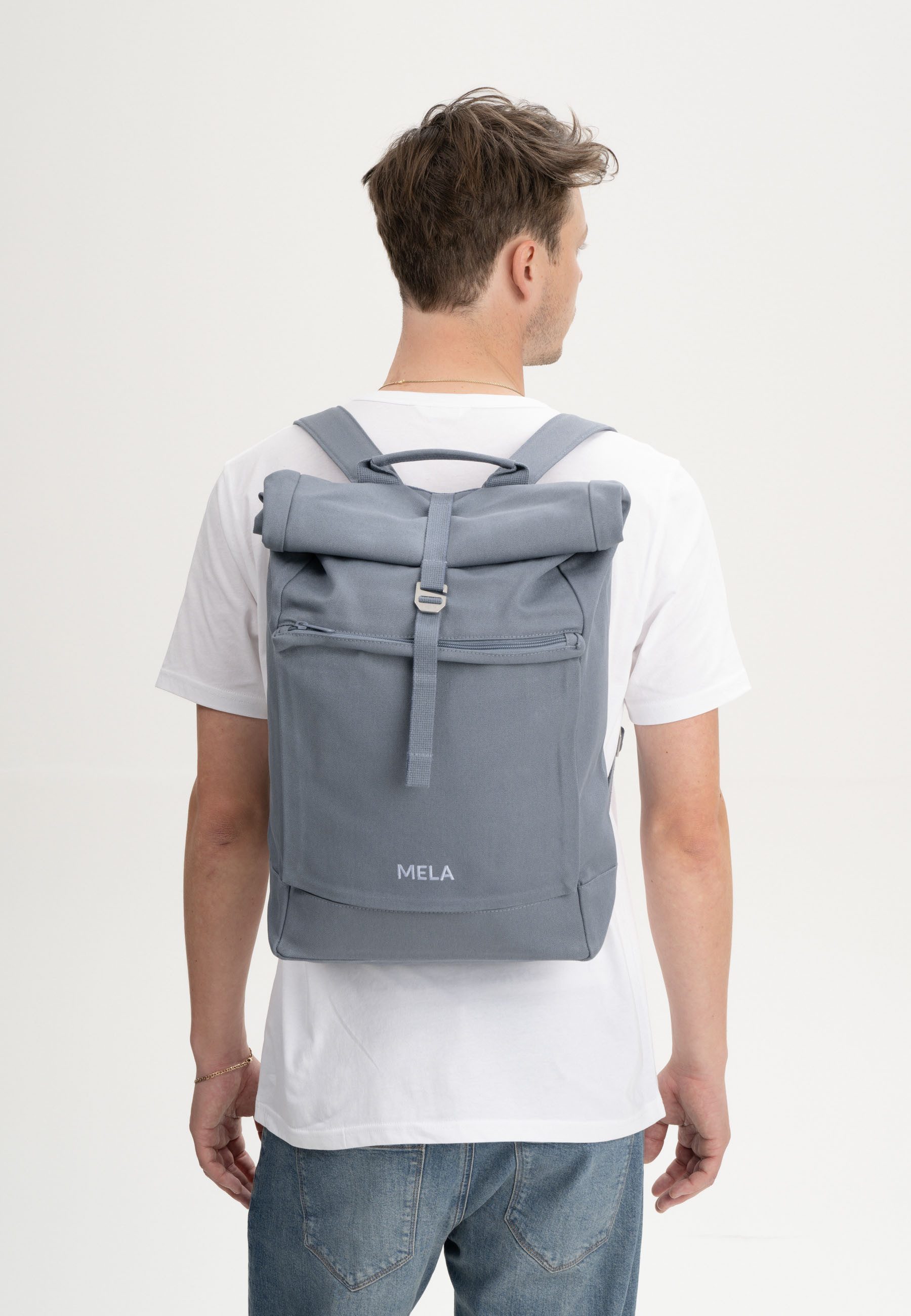 MELA Rucksack Rucksack Style AMAR, Veganer Rolltop mit erweiterbaren Volumen