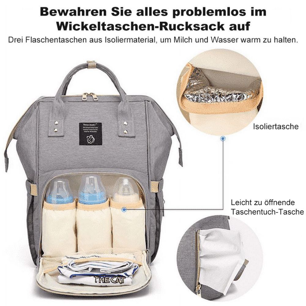 HUGERSTONE Wickeltasche wickelrucksack mommy bag mit großem Fassungsvermögen und 15 Taschen (1-tlg., Geeignet zur Aufbewahrung verschiedener Babyprodukte, 25 x  – Bild 3 von 5