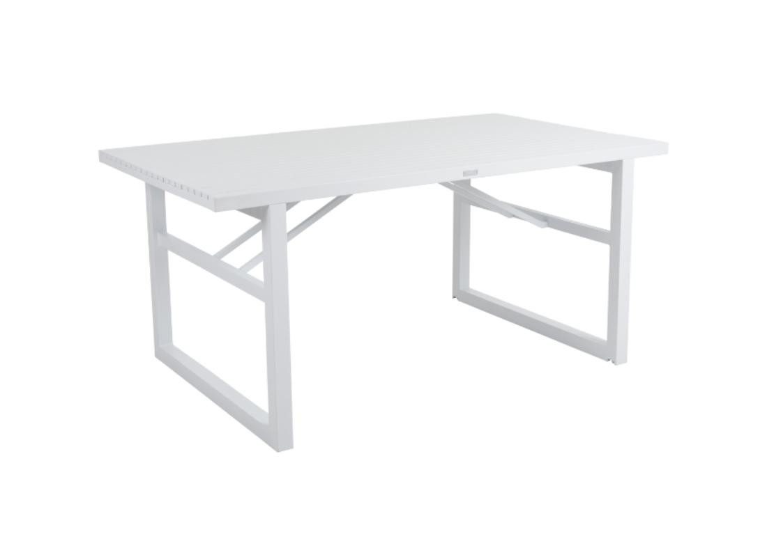 Natur24 Gartentisch Vevi Esstisch 94 x 73 x 160 cm Aluminium Weiß