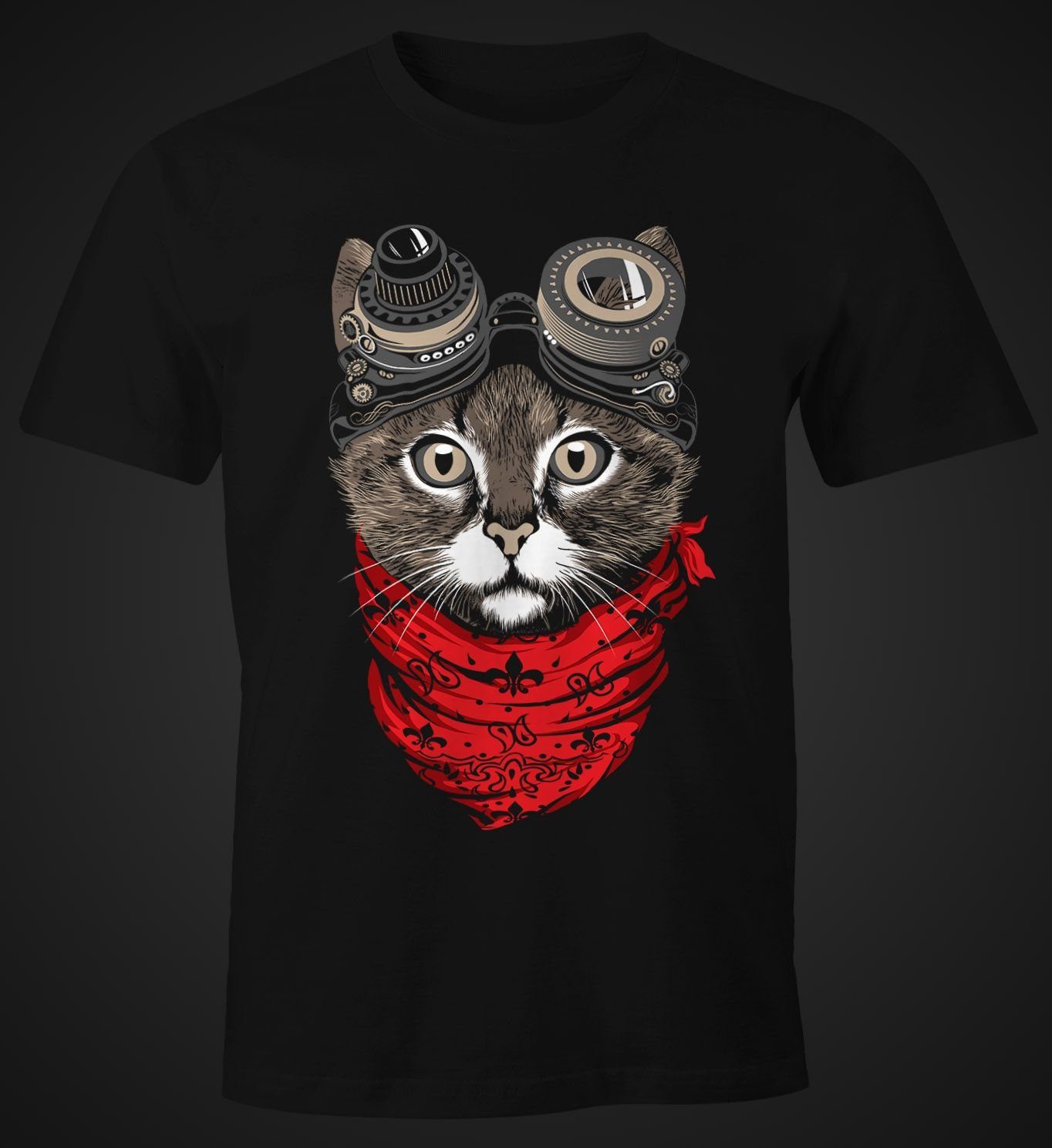 MoonWorks Print-Shirt Herren T-Shirt Katze Cat günstig online kaufen
