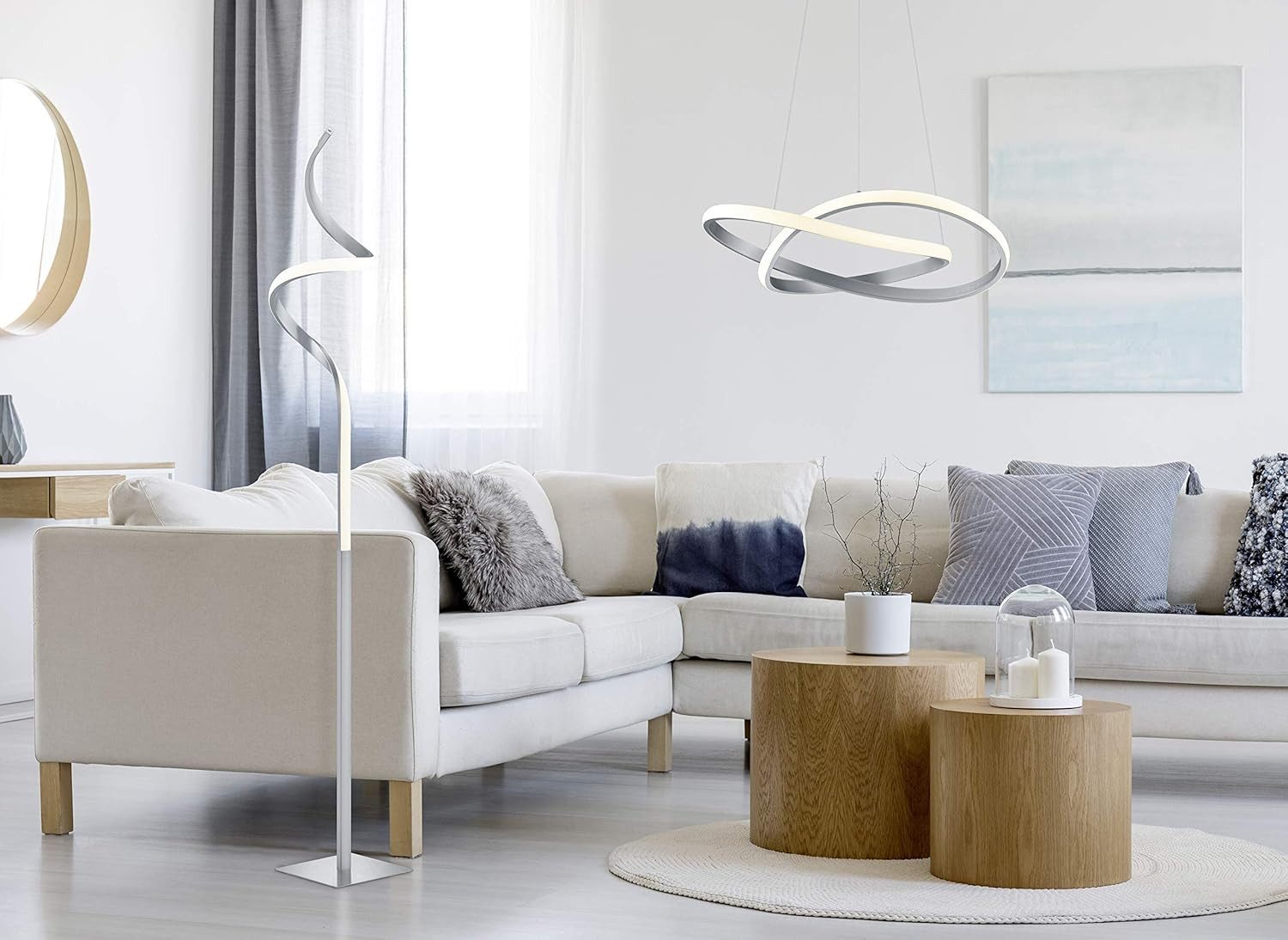 lightling LED Stehlampe Wibke, LED fest integriert, Warmweiß, Sensordimmer, Memory Funktion, IP20