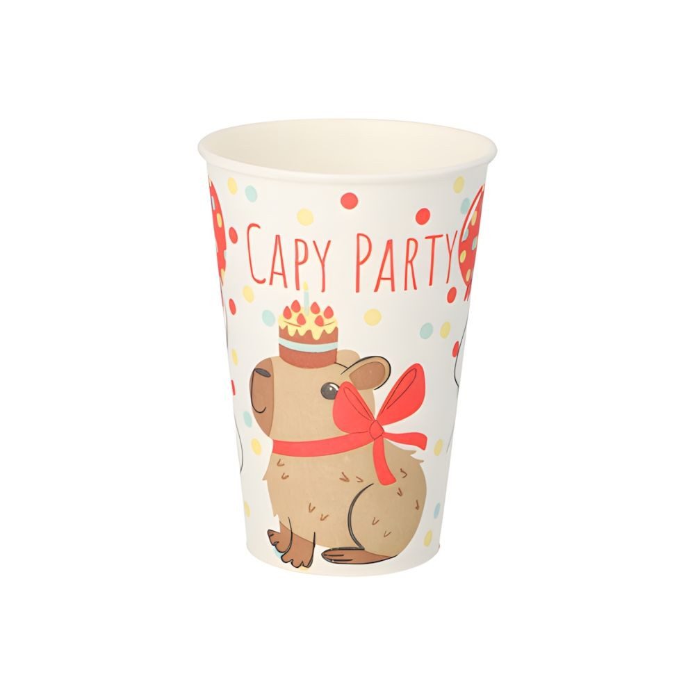 PAPSTAR Einwegbecher Trinkbecher, Pappe 0,2 l Ø 7 cm, 9,7 cm Capy Party 140 Stk, Pappe