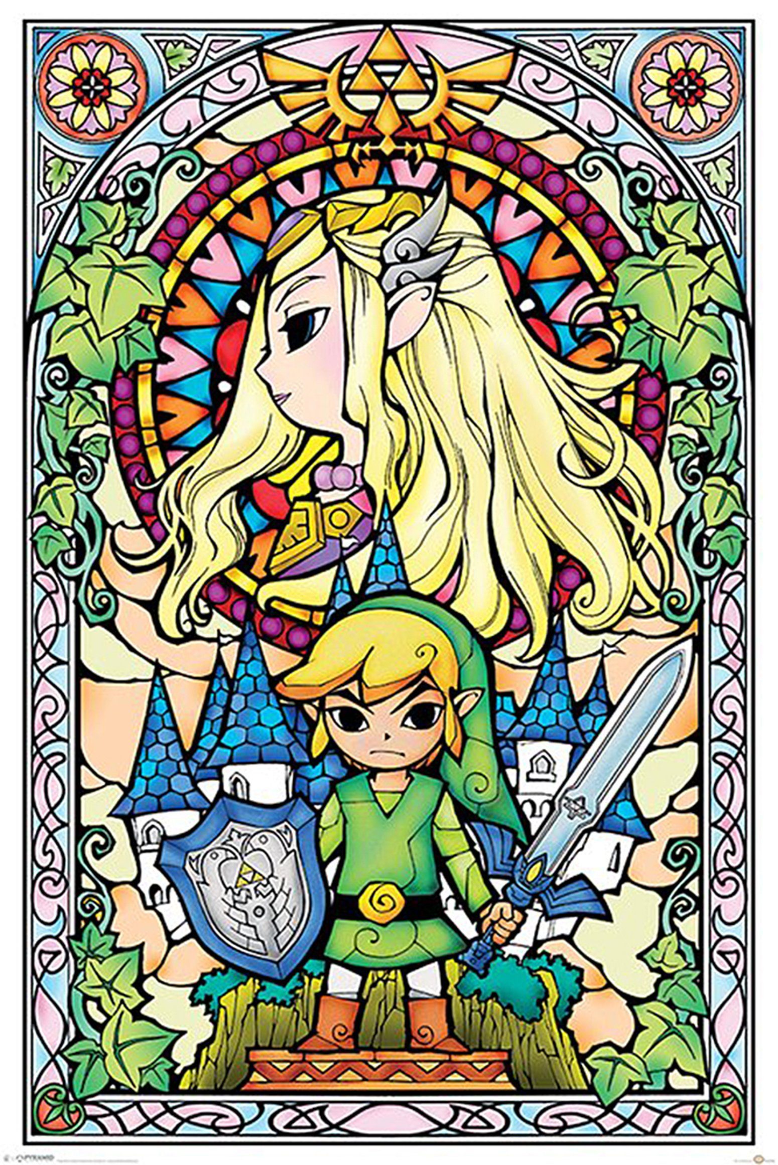 PYRAMID Плакат The Legend of Zelda Плакат Kirchenfenster 61 x 91,5 cm