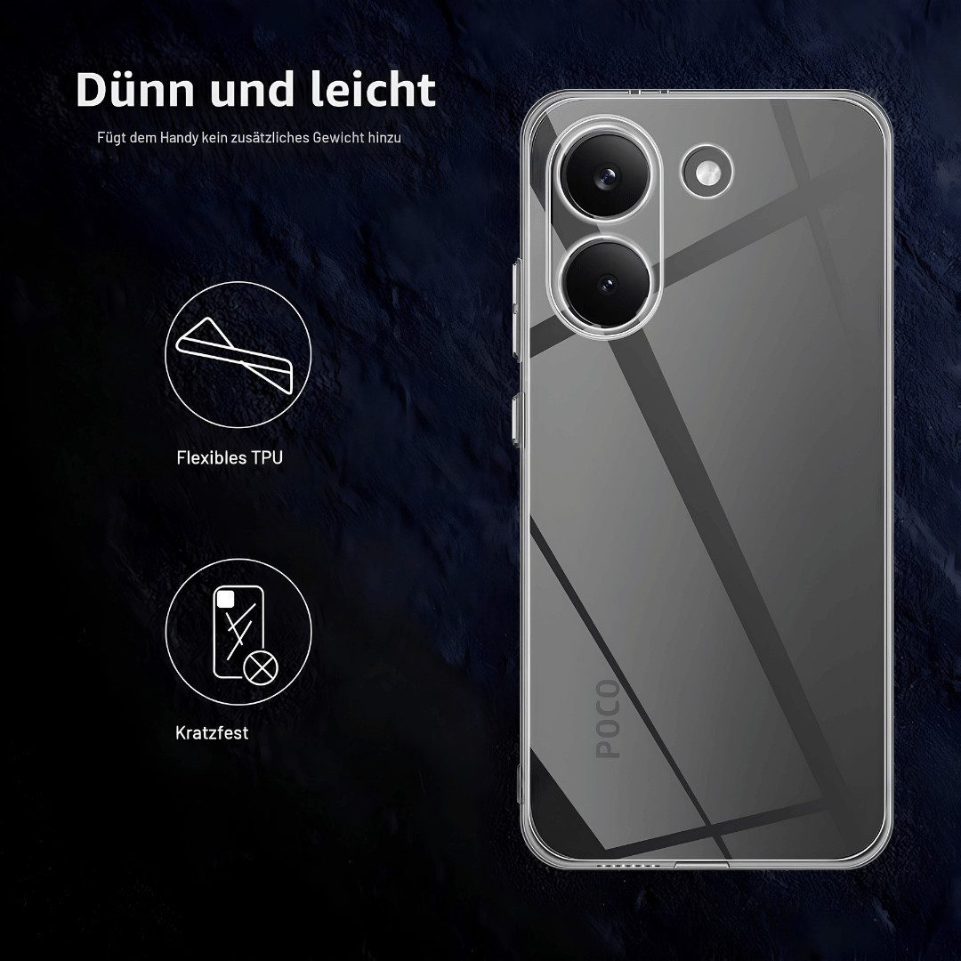 SmartUP Smartphone-Hülle für Xiaomi Poco X8 Pro Transparent Silikon Slim Case Handyhülle 6,59, integrierter Kameraschutz, präzise Aussparungen – Bild 2 von 5